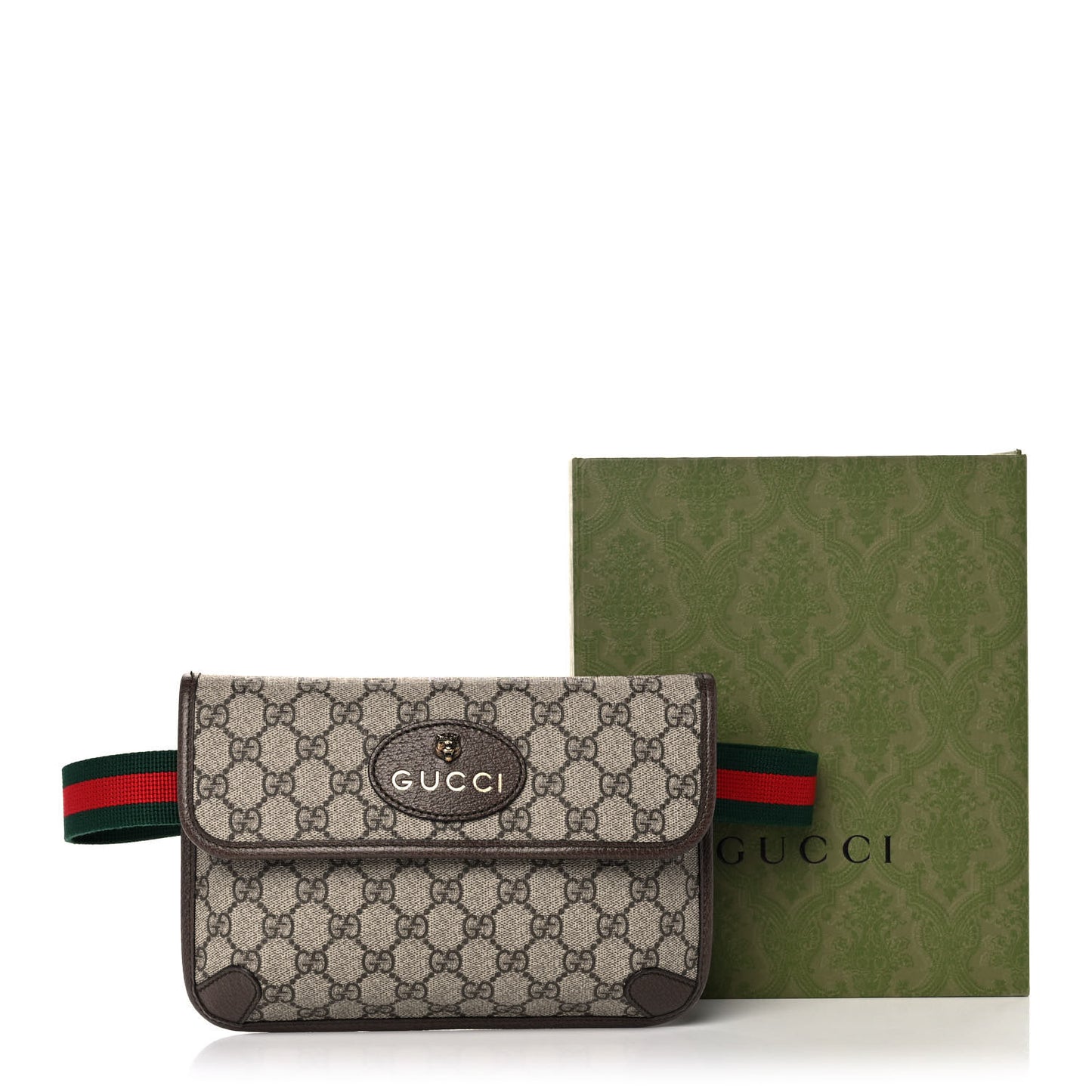 GG Supreme Monogram Neo Vintage Web Belt Bag Brown