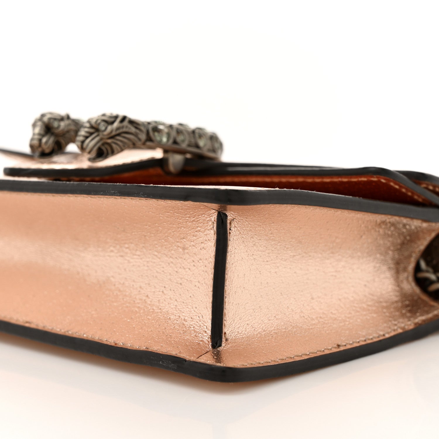 Gucci Metallic Calfskin Super Mini Dionysus Shoulder Bag Rose Gold 9 of 10