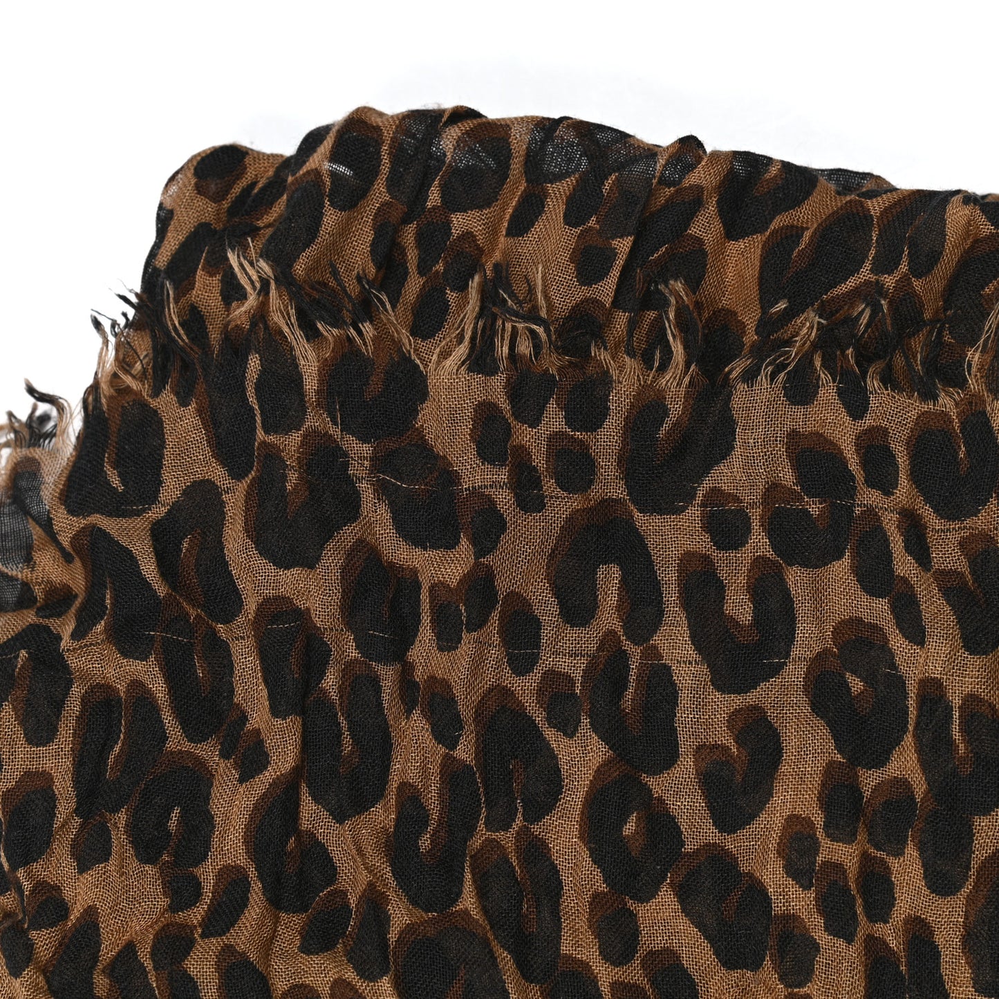 Cashmere Silk Leopard Etole Stole Marron