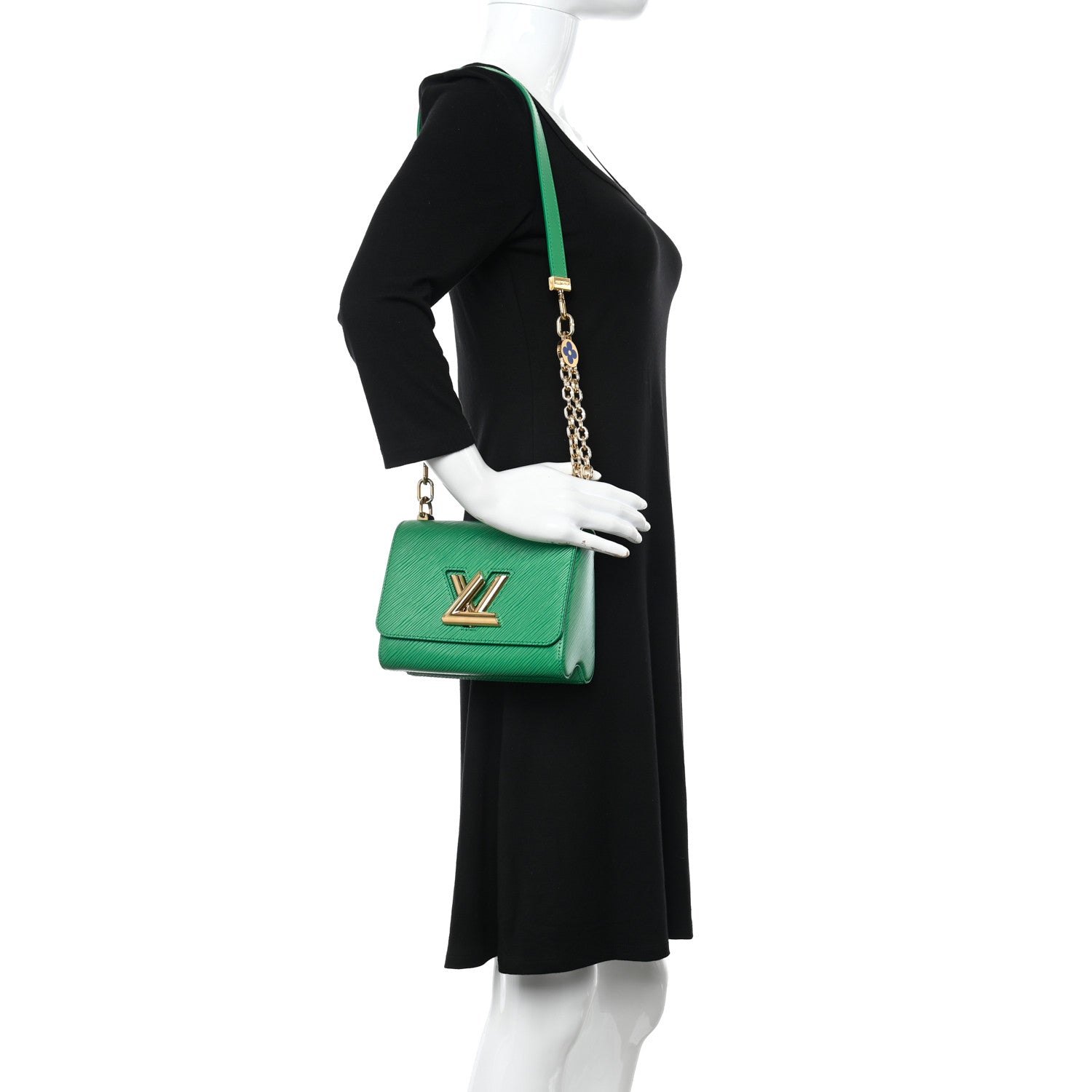 Louis Vuitton Epi Twist Shoulder Bag PM Serpentine Green 2 of 10