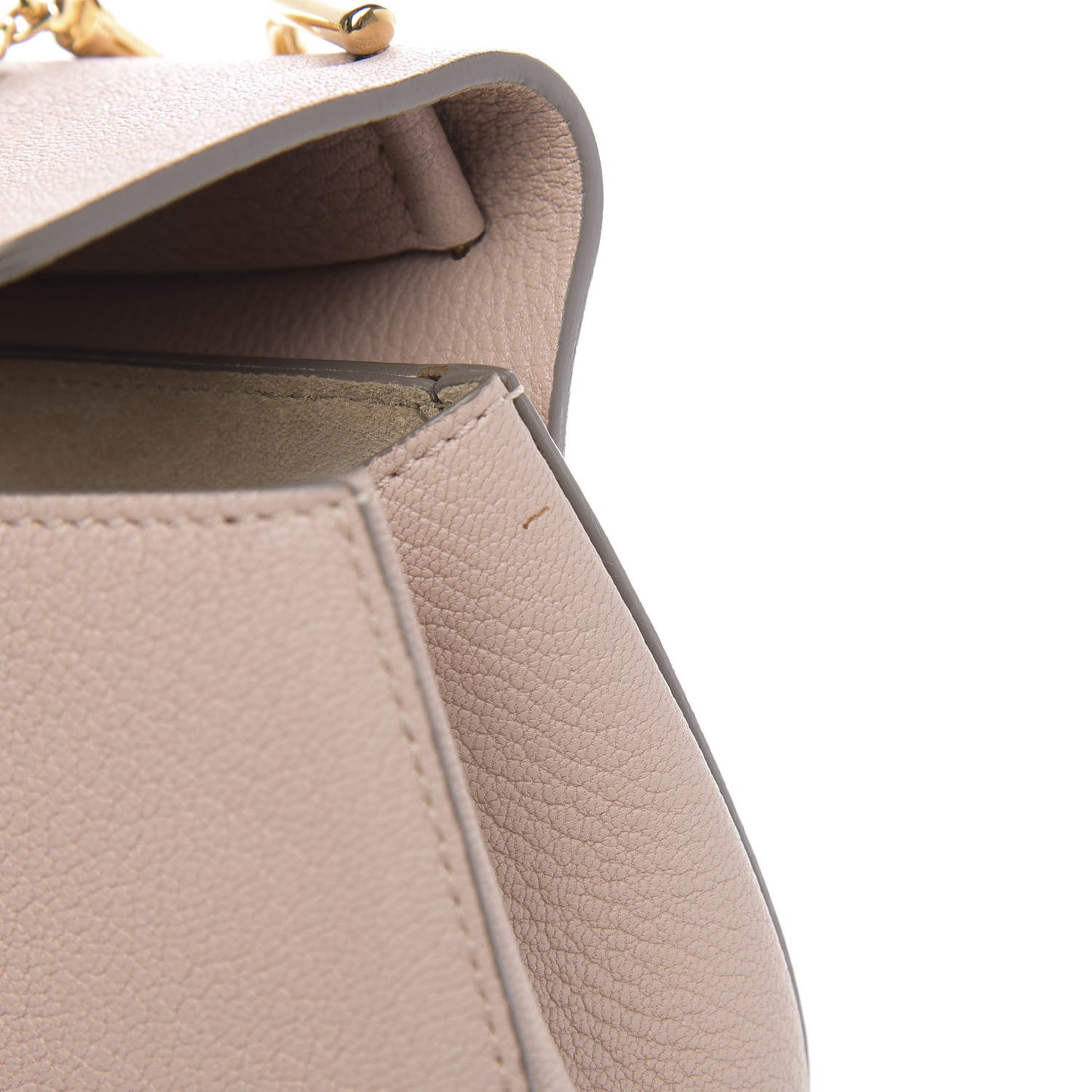 Grained Lambskin Mini Drew Shoulder Bag Cement Pink