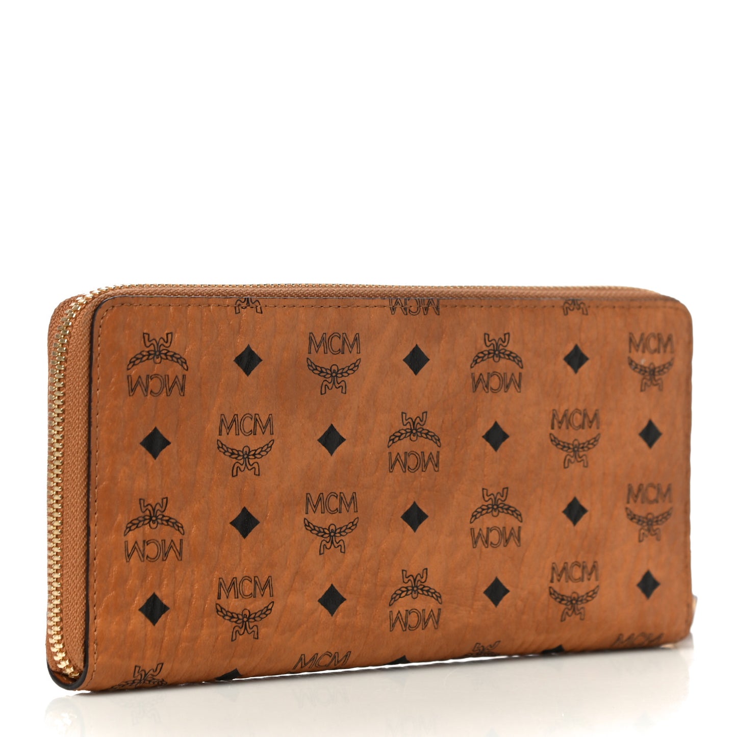 Visetos Large Zip Around Wallet Cognac