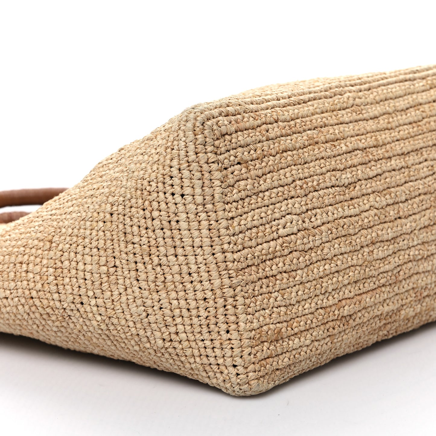 Paglia Vitello Woven Top Handle Tote Naturale Cognac