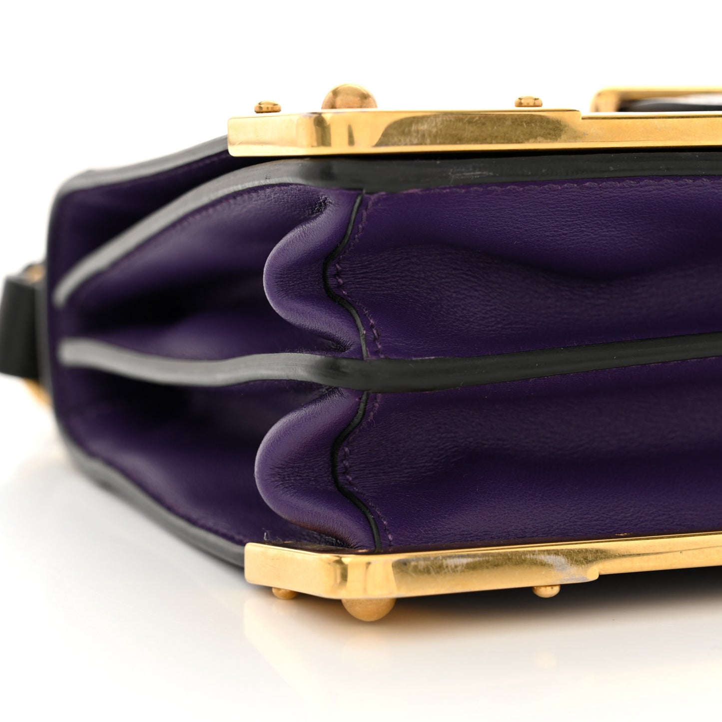 City Calfskin Saffiano Cahier Bag Purple Black
