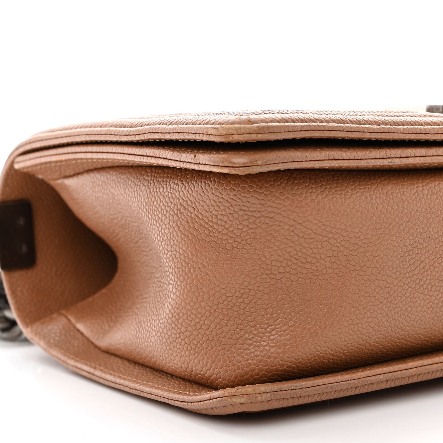 Caviar Quilted Medium Boy Flap Light Brown