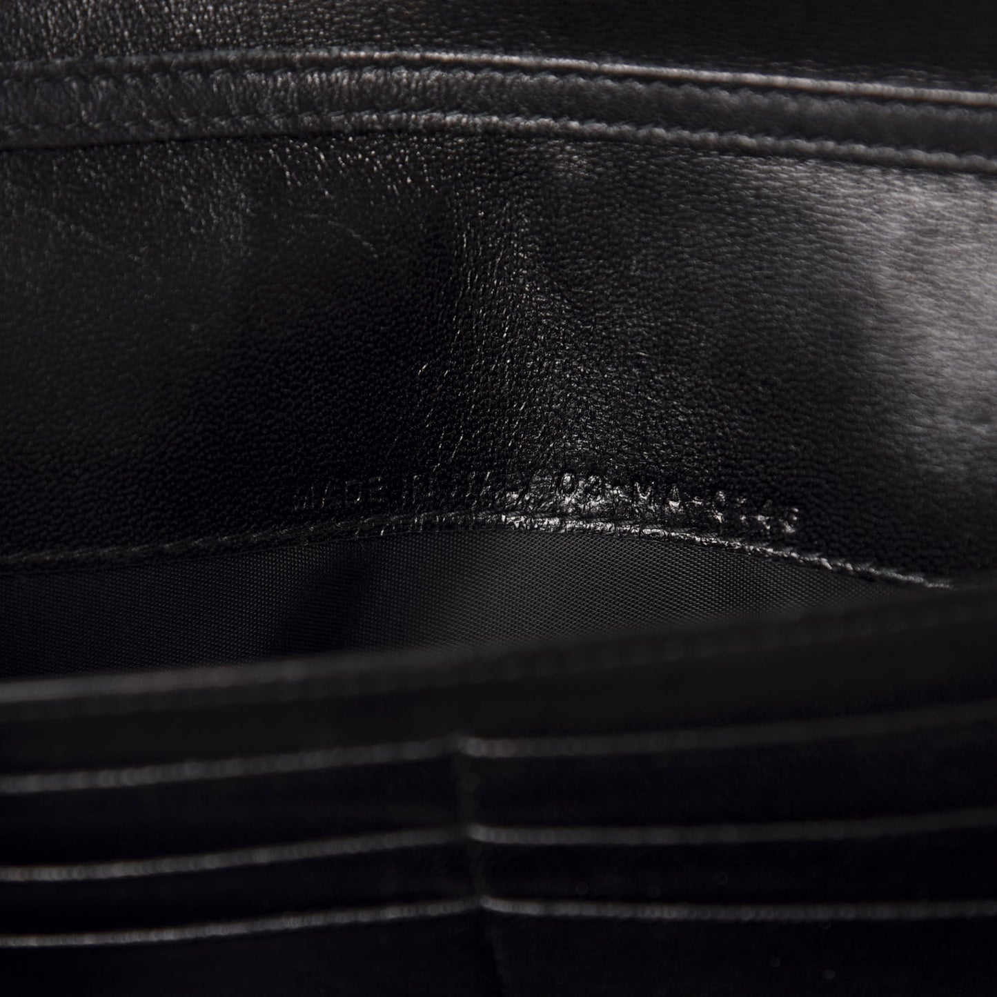 Grained Calfskin Diorama Croisiere Chain Wallet Black