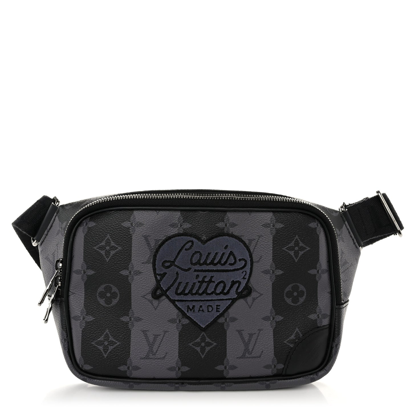 X NIGO Monogram Eclipse Stripes LV Heart Modular Sling Bag