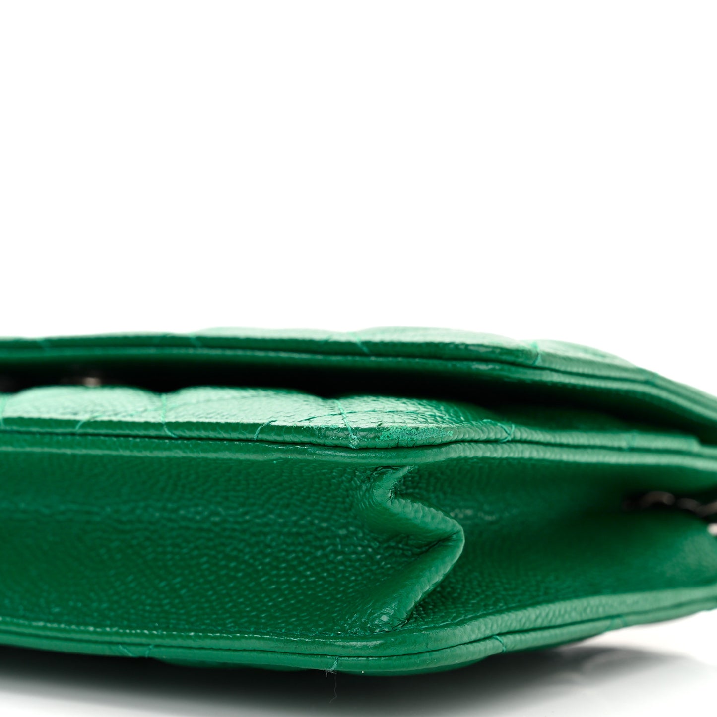 Caviar Quilted Wallet On Chain WOC Green