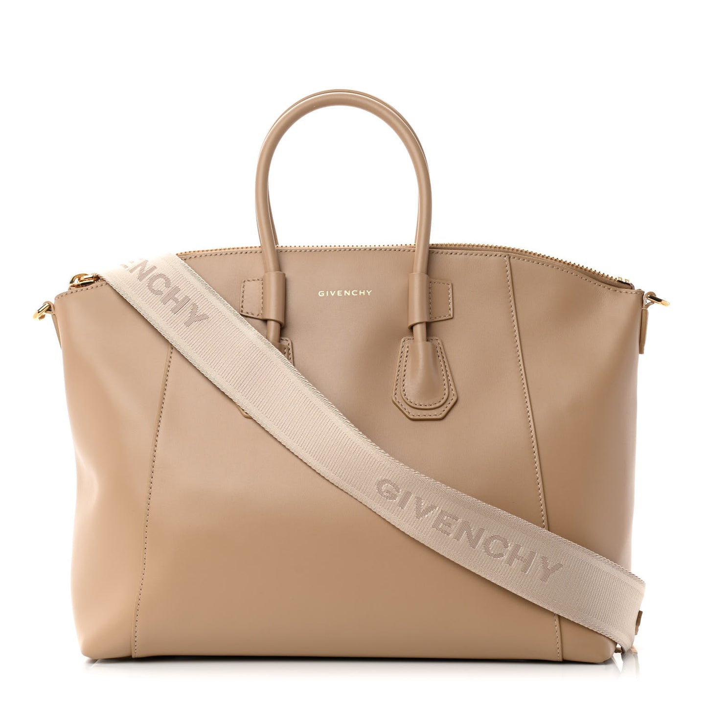 Box Calfskin Small Antigona Sport Top Handle Bag Beige Cappuccino