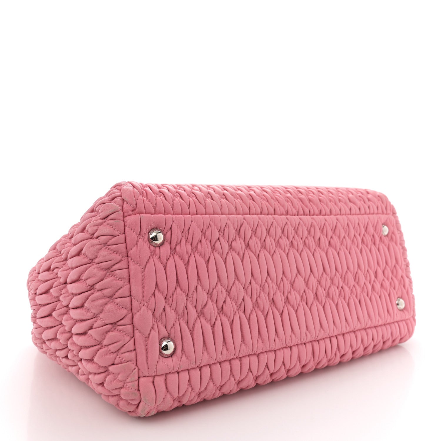 Miu Miu Nappa Matelasse Swarovski Crystal Tote Rosa 3 of 14