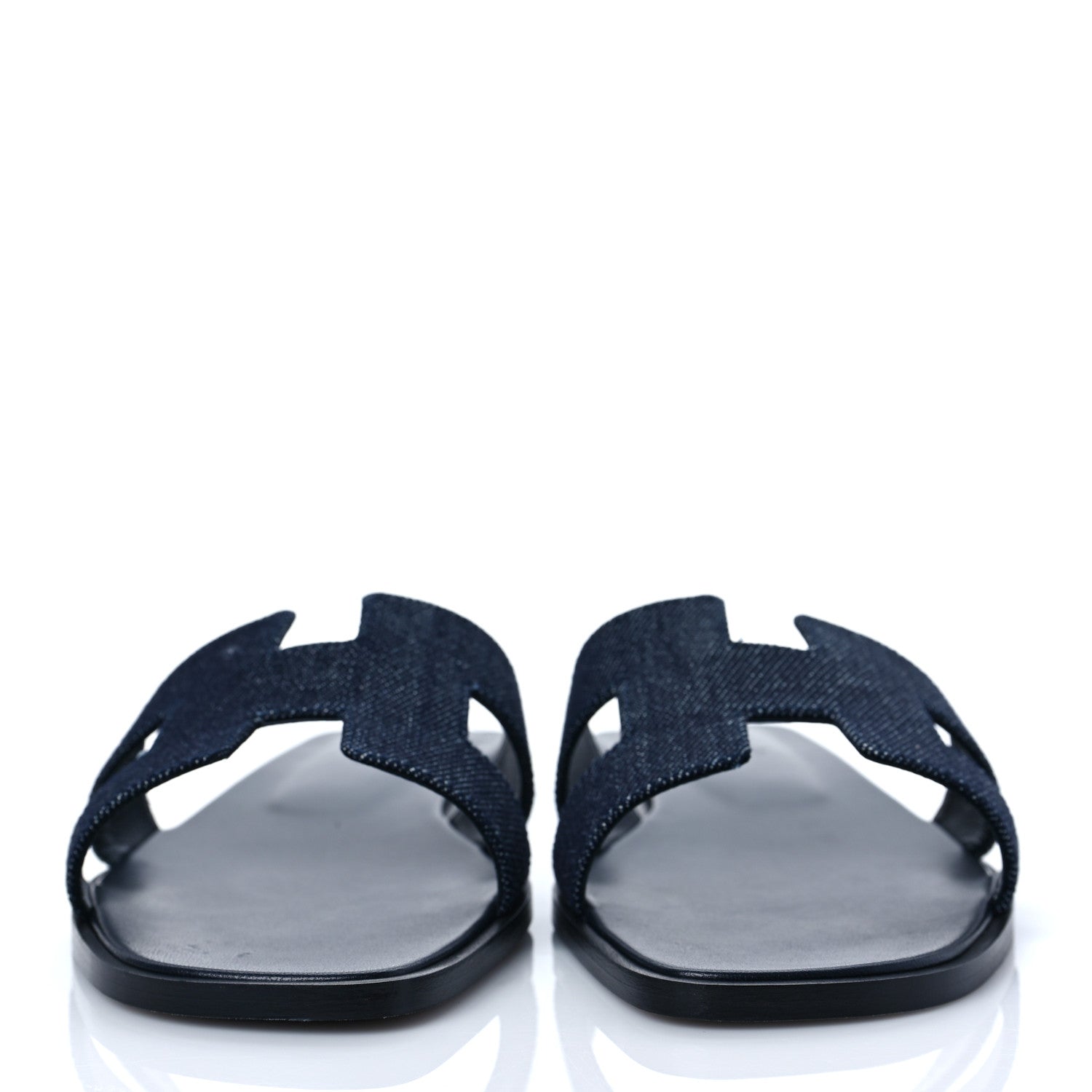 Hermes Denim Canvas Oran Sandals 40 Bleu Brut 2 of 9