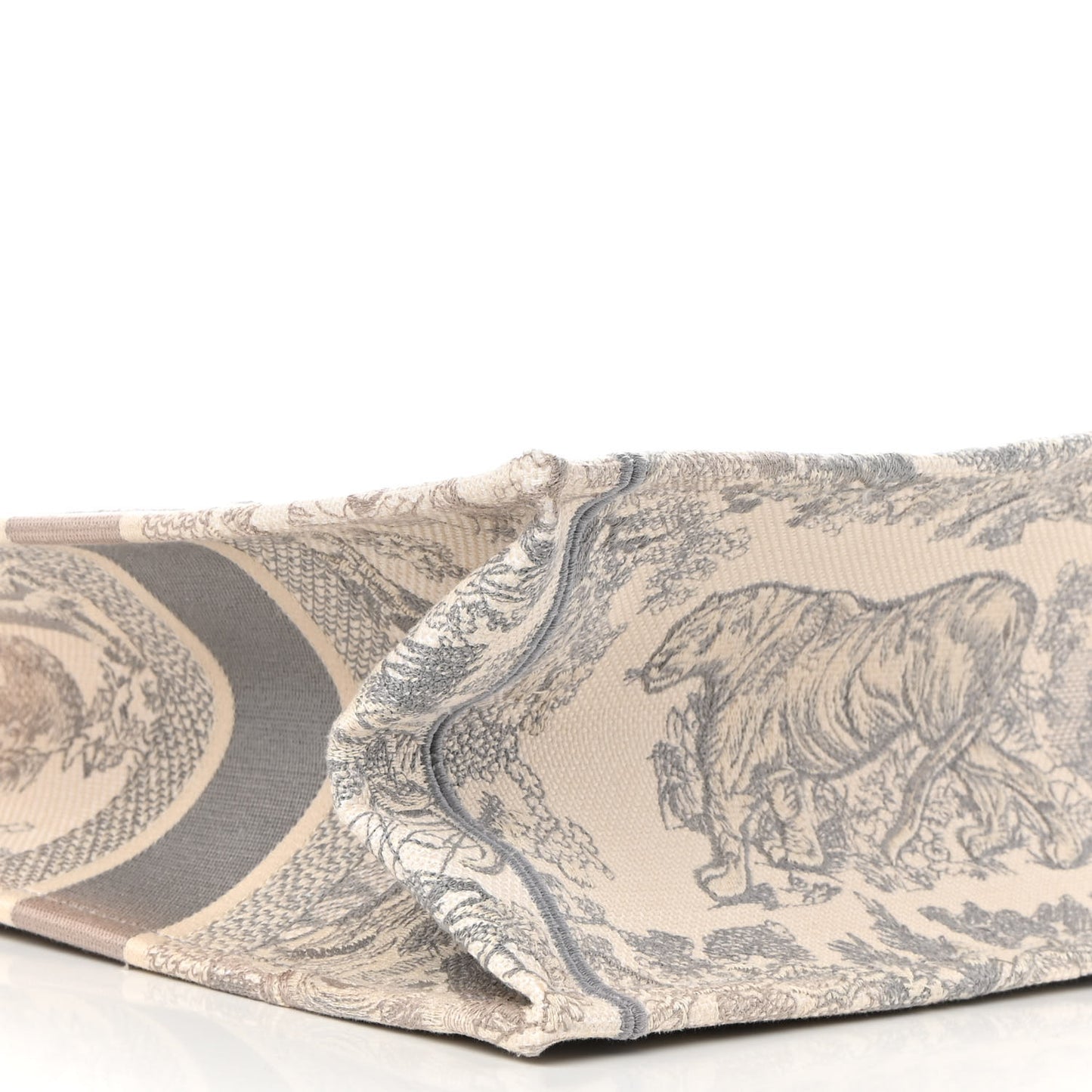 Canvas Embroidered Medium Dioriviera Toile De Jouy Book Tote Gray