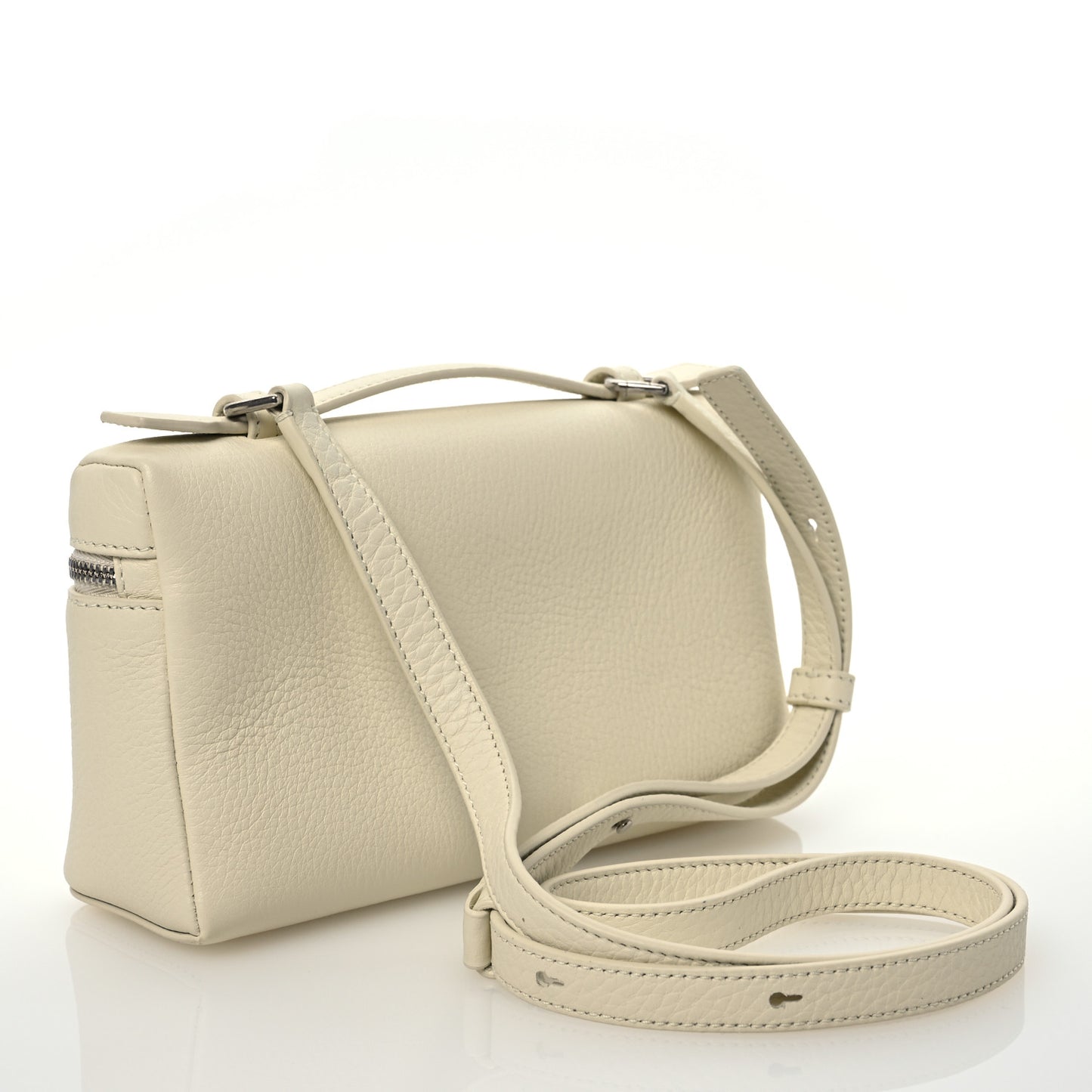 Grained Calfskin L19 Extra Pocket Pouch Whisper White