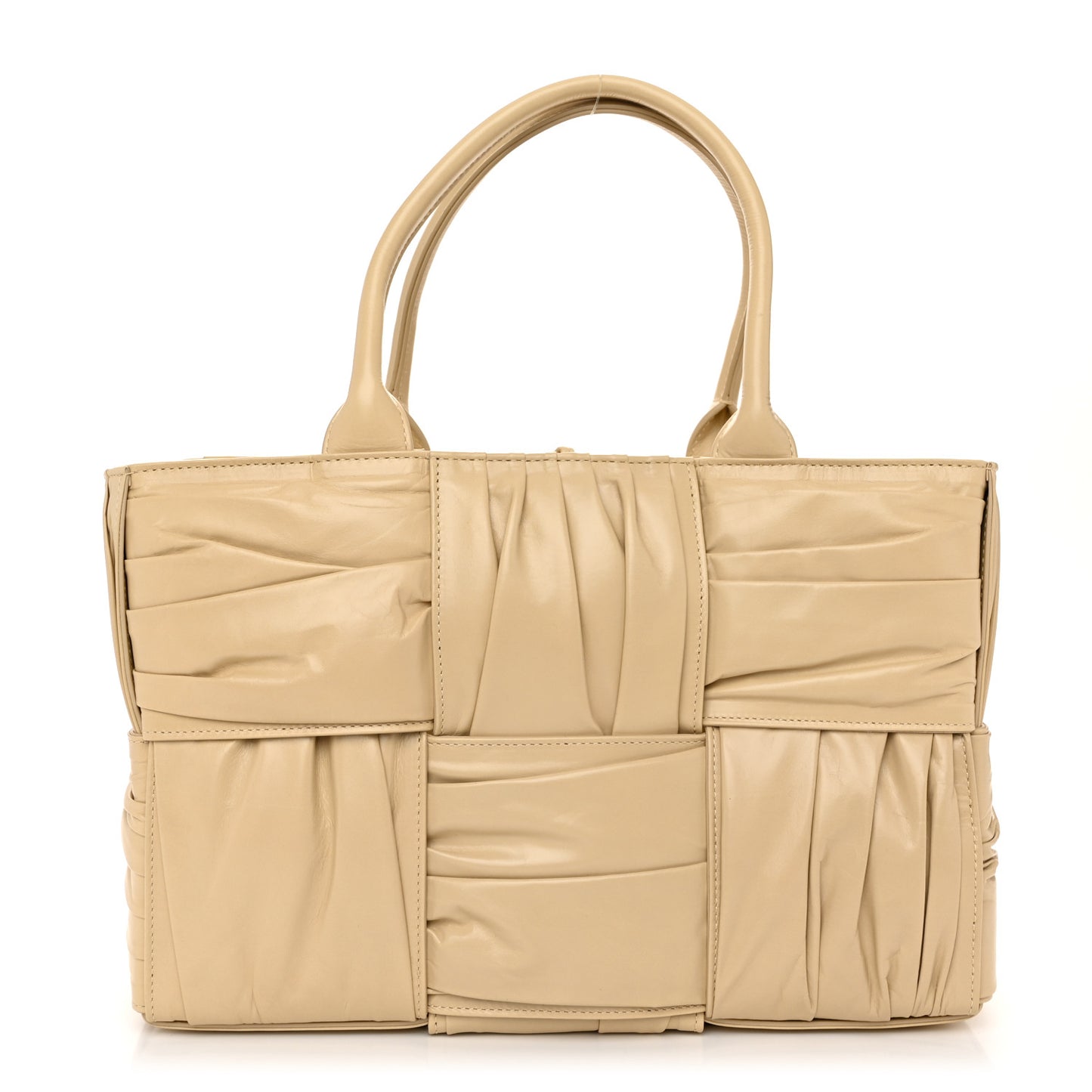 Foulard Intrecciato Pleated Medium Arco Tote Porridge