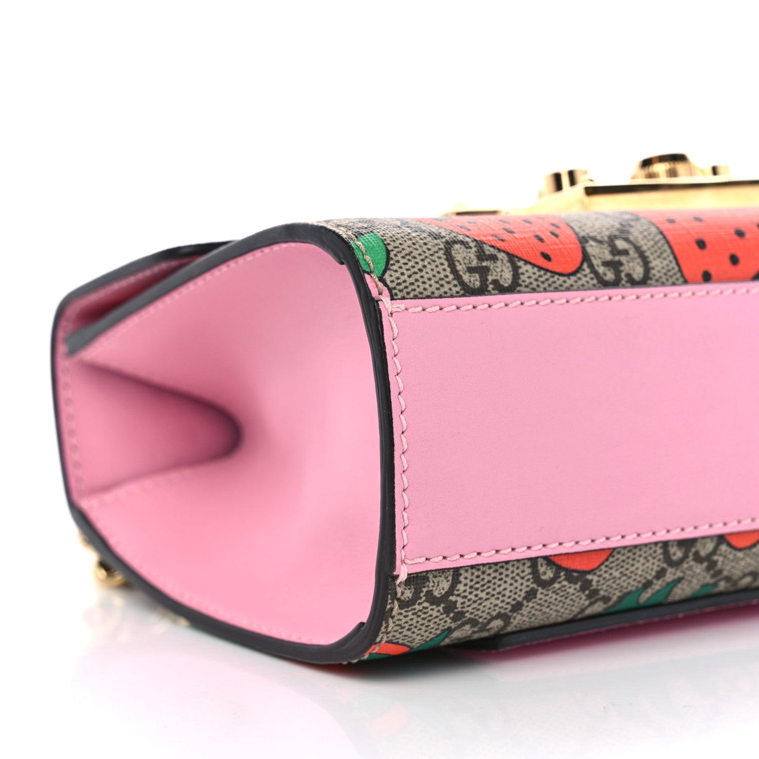 Gucci GG Supreme Monogram Strawberry Small Padlock Shoulder Bag 10 of 11