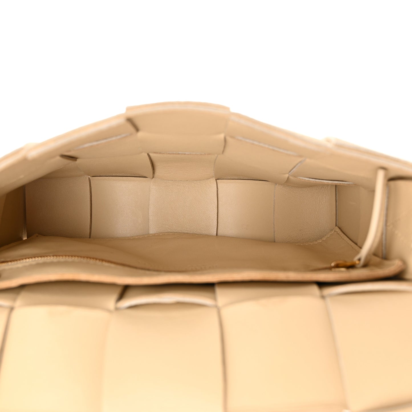 Grained Calfskin Maxi Intrecciato Cassette Crossbody Bag Porridge