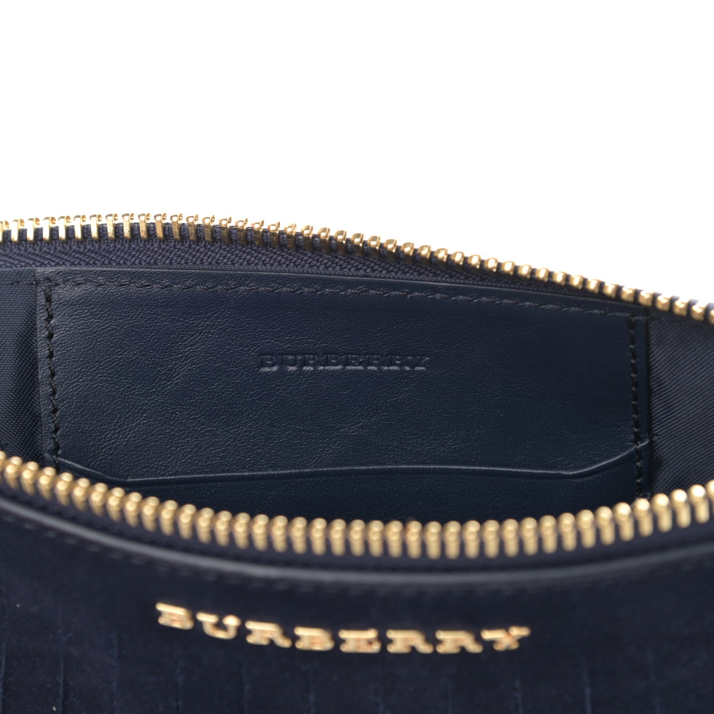 Suede Fringe Peyton Crossbody Clutch Bag Blue