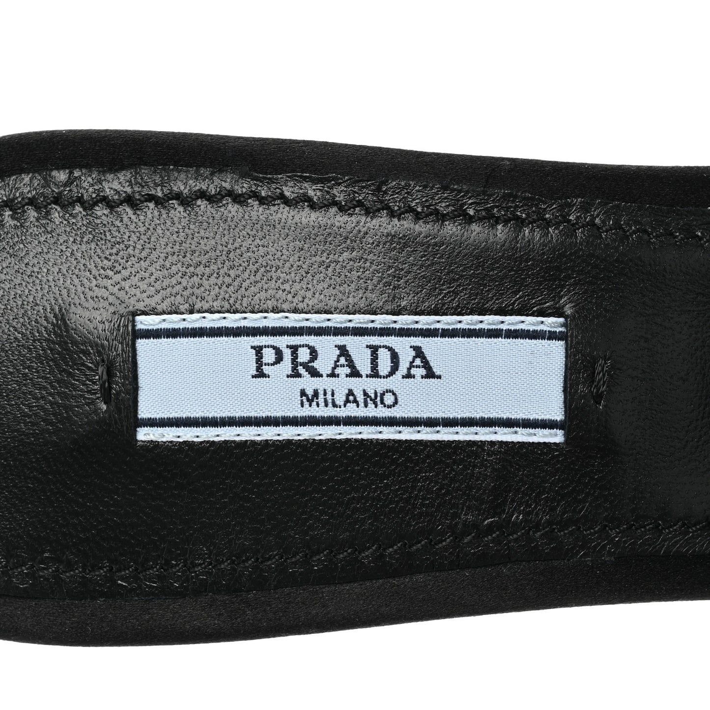 Satin Crystal Logo 65mm Slide Sandals 37.5 Cristal