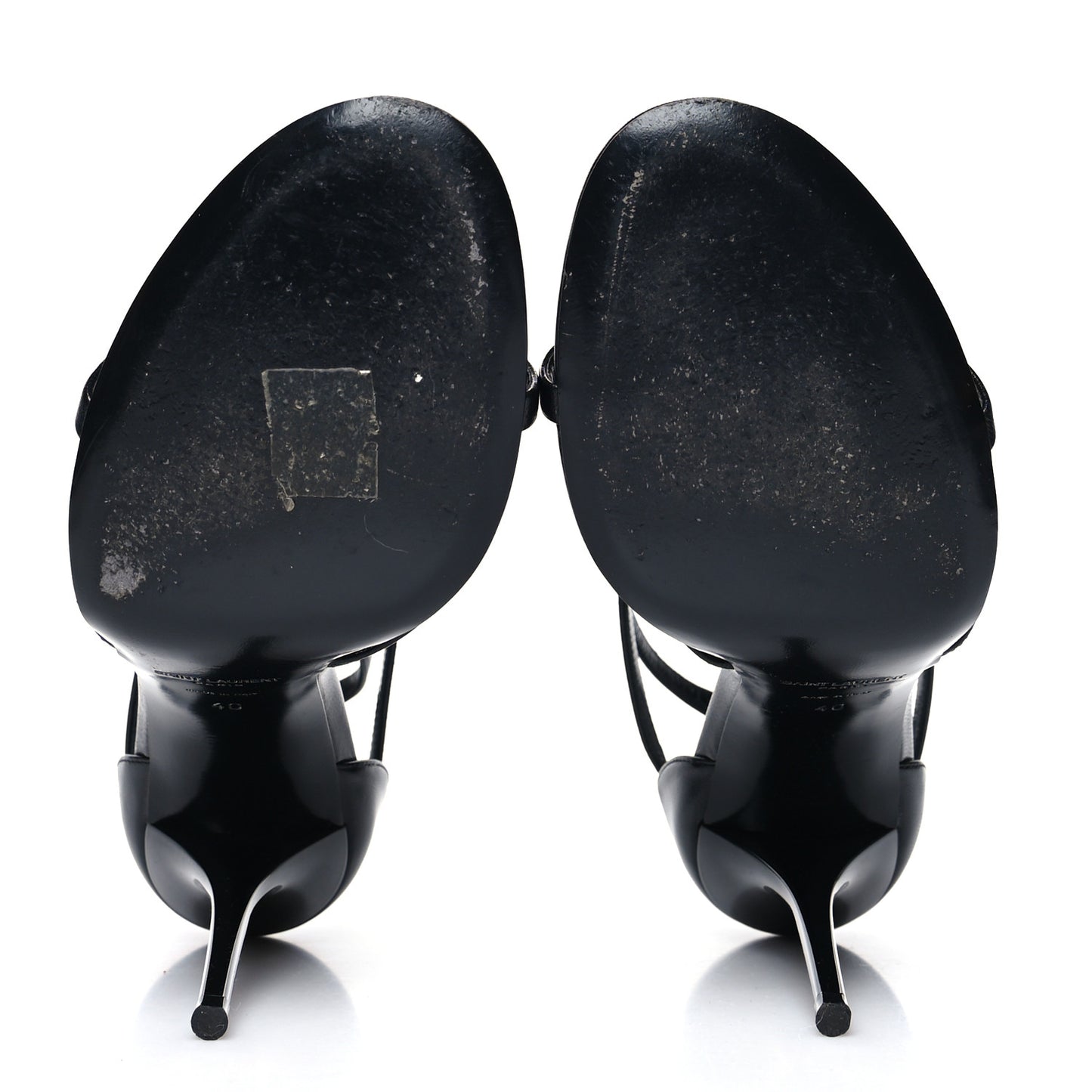 Patent Calfskin Cassandra 110 Sandals 40 Black Gold