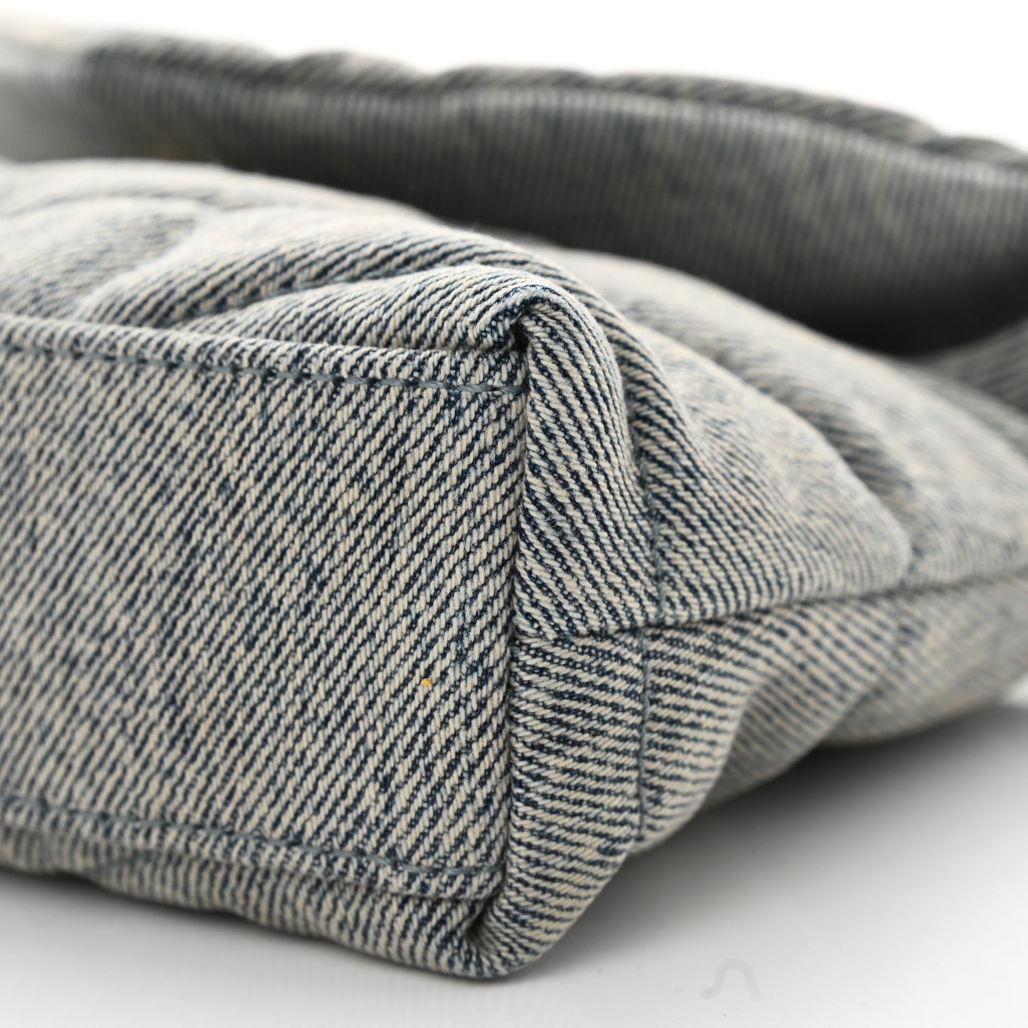 Denim Quilted Monogram Loulou Puffer Pouch Clutch Blue Gray Light Azur