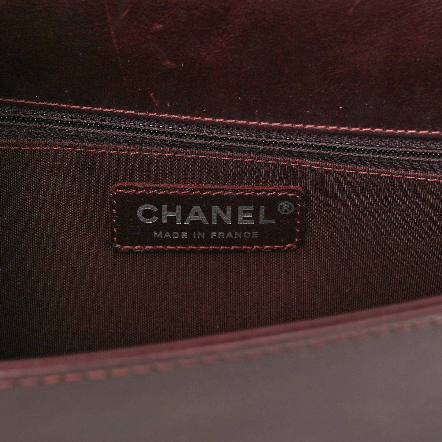 Goatskin Quilted New Medium Boy Handle Flap Burgundy