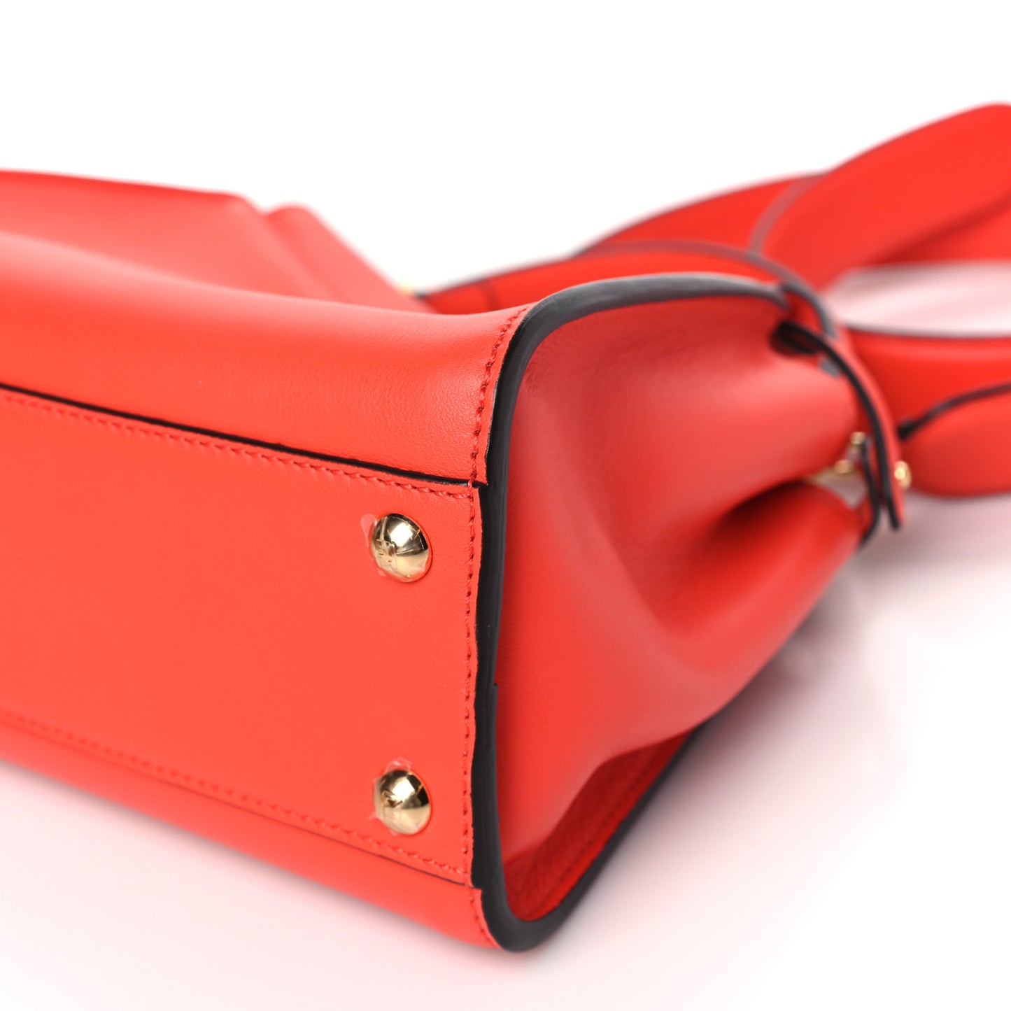 Vitello Seta Suede FF Mini Peekaboo Iconic Satchel Tulipano Miele Moro