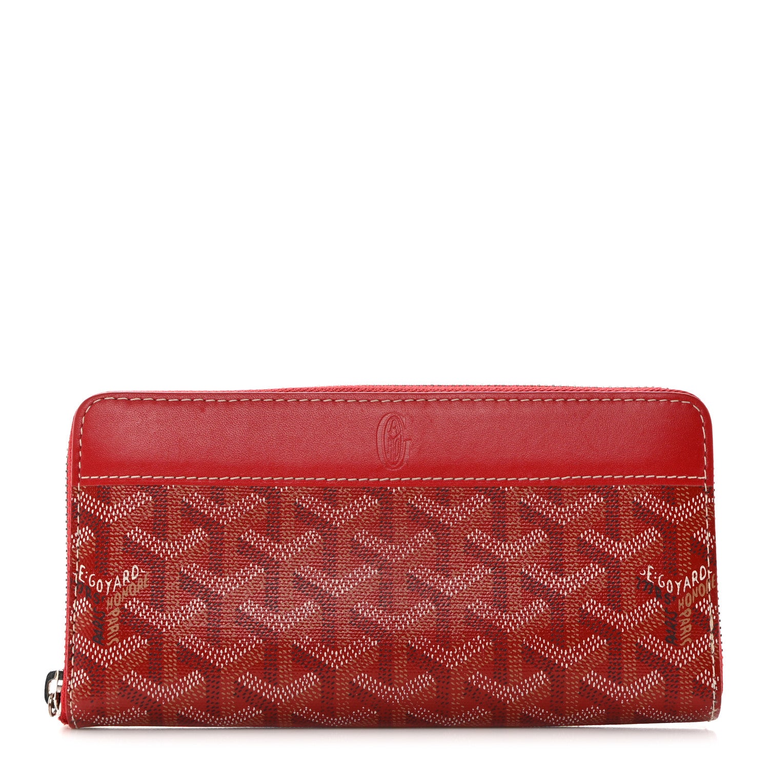 Goyard Goyardine Matignon Zip Around GM Wallet Red 1476593