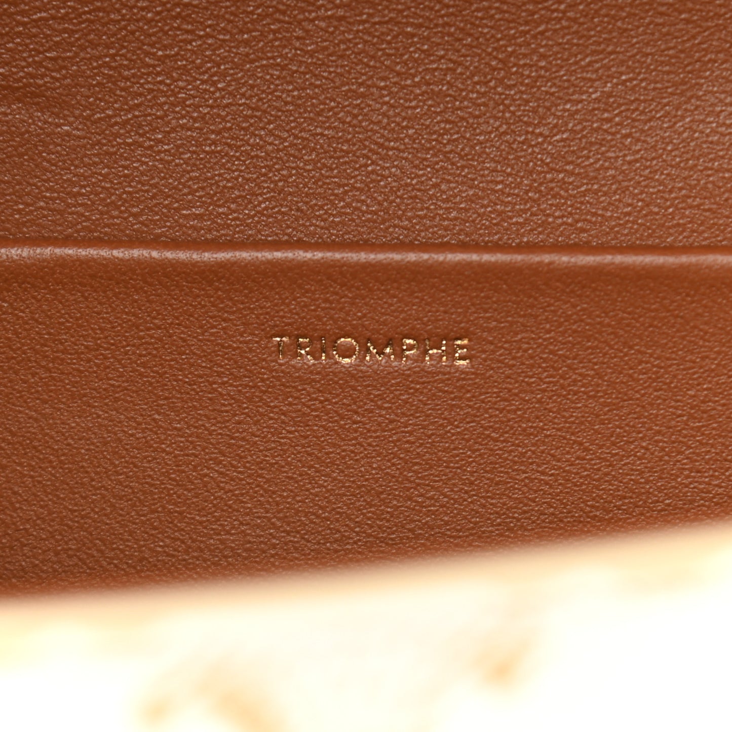 Canvas Calfskin Triomphe Shoulder Bag White