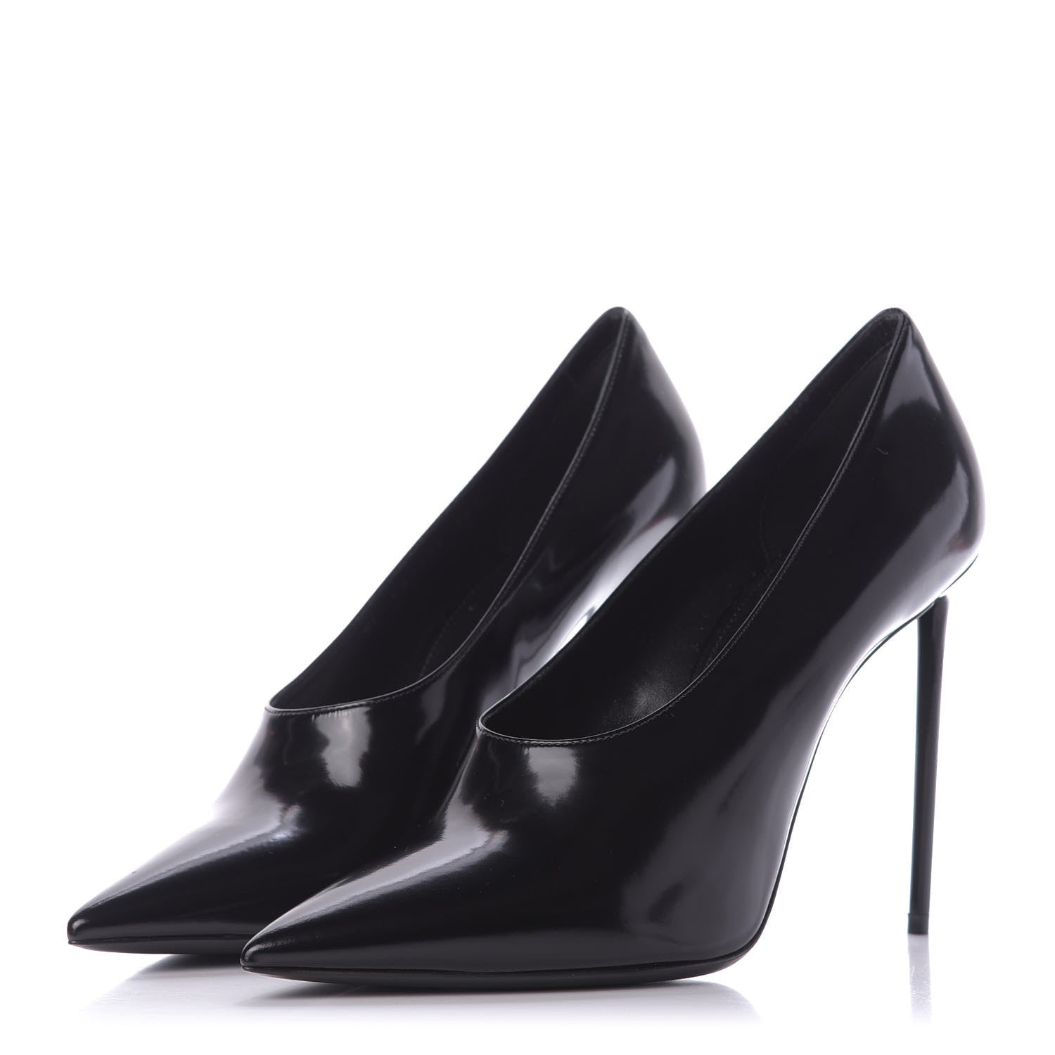 Saint Laurent Patent Calfskin Teddy High Vamp 105 Pumps 39.5 Black 3 of 10