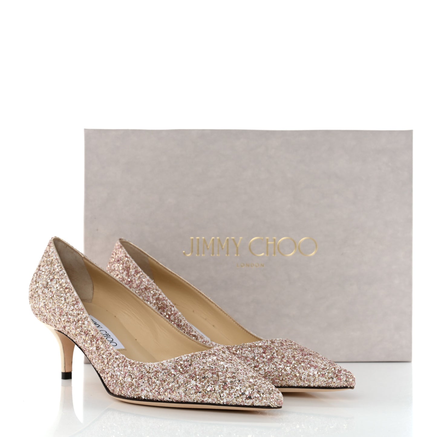 Glitter Pointy Toe Pumps 38 Pink