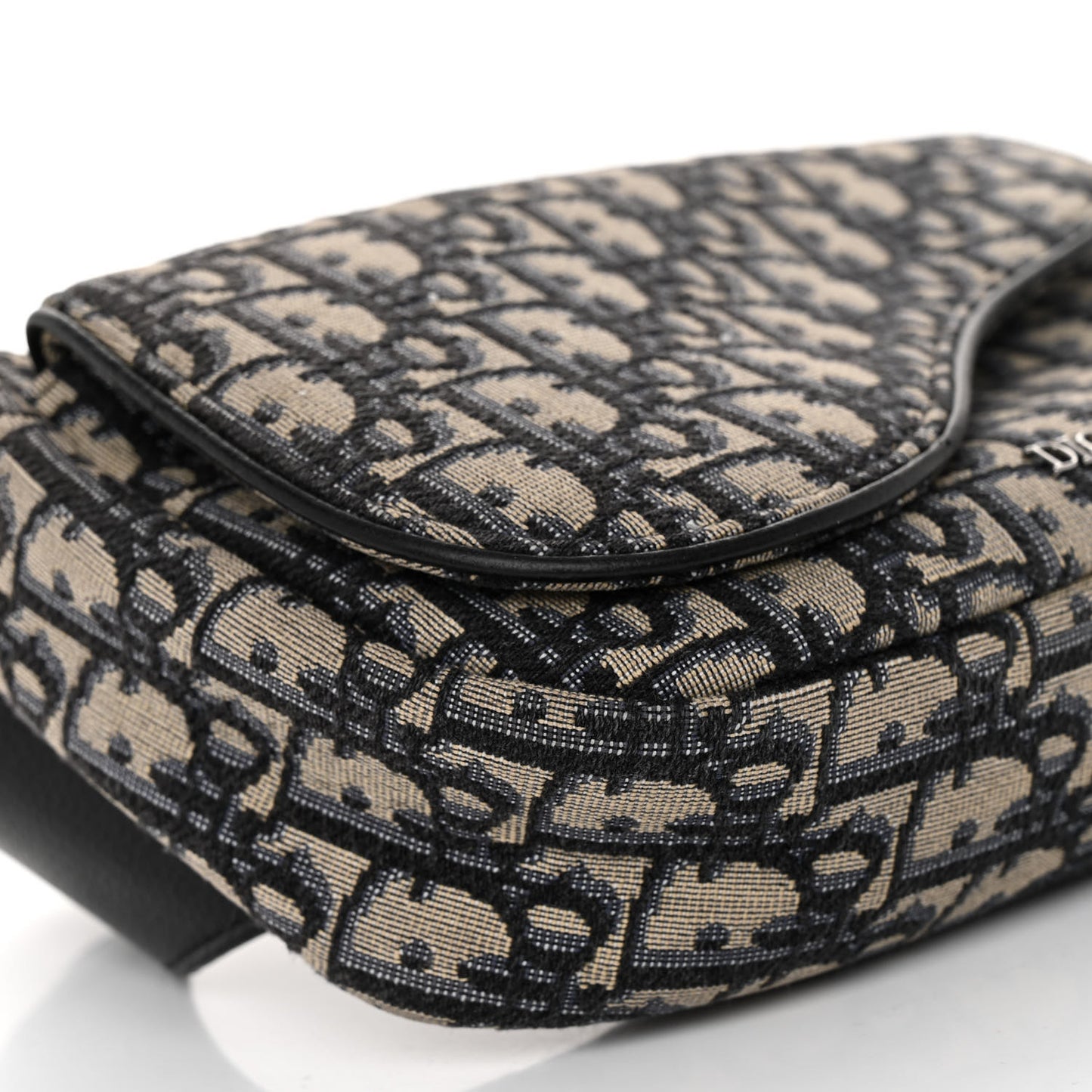 Oblique World Tour Saddle Belt Bag Beige Black