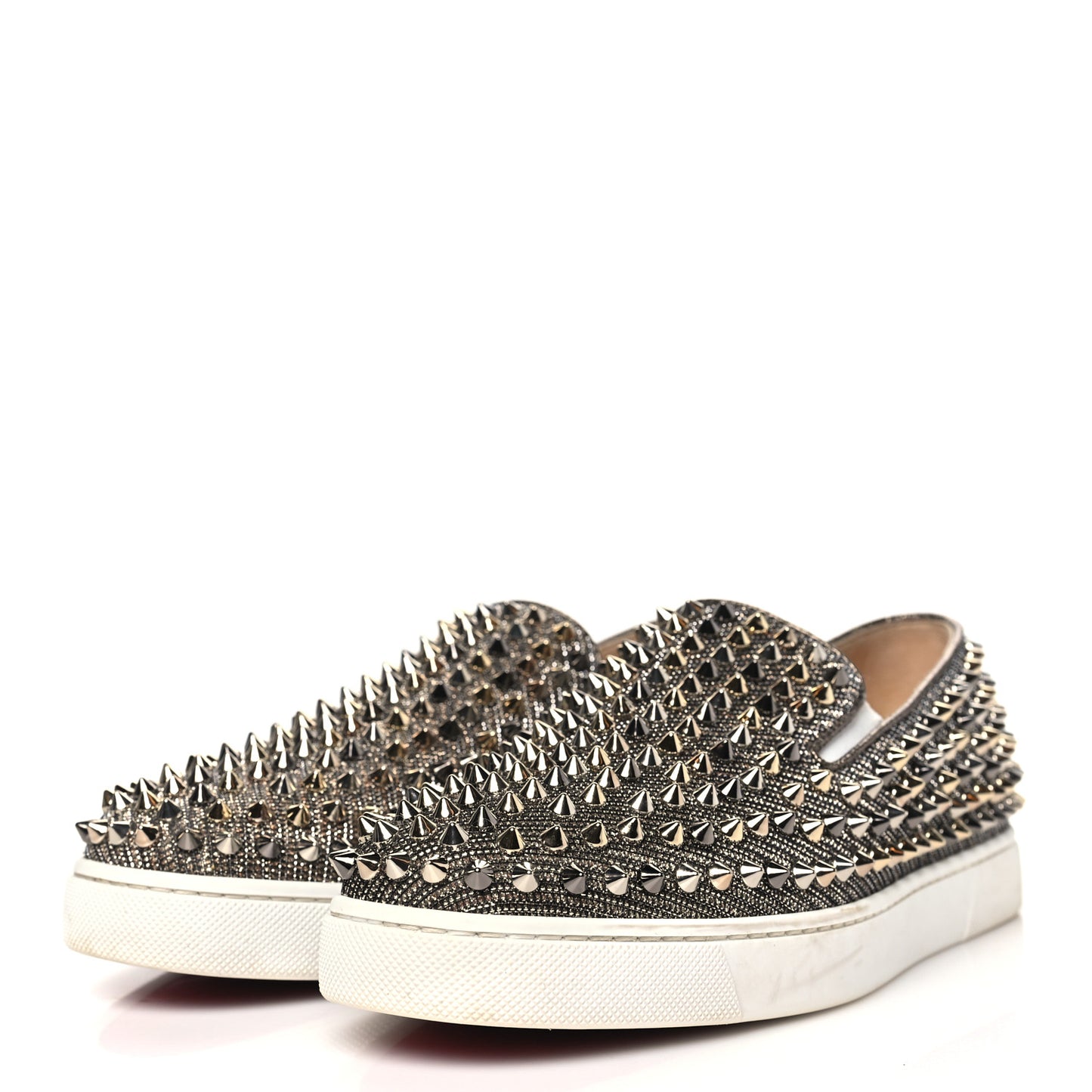 Glitter Chain Spikes Womens Roller Boat Flat 39.5 Roche Multicolor