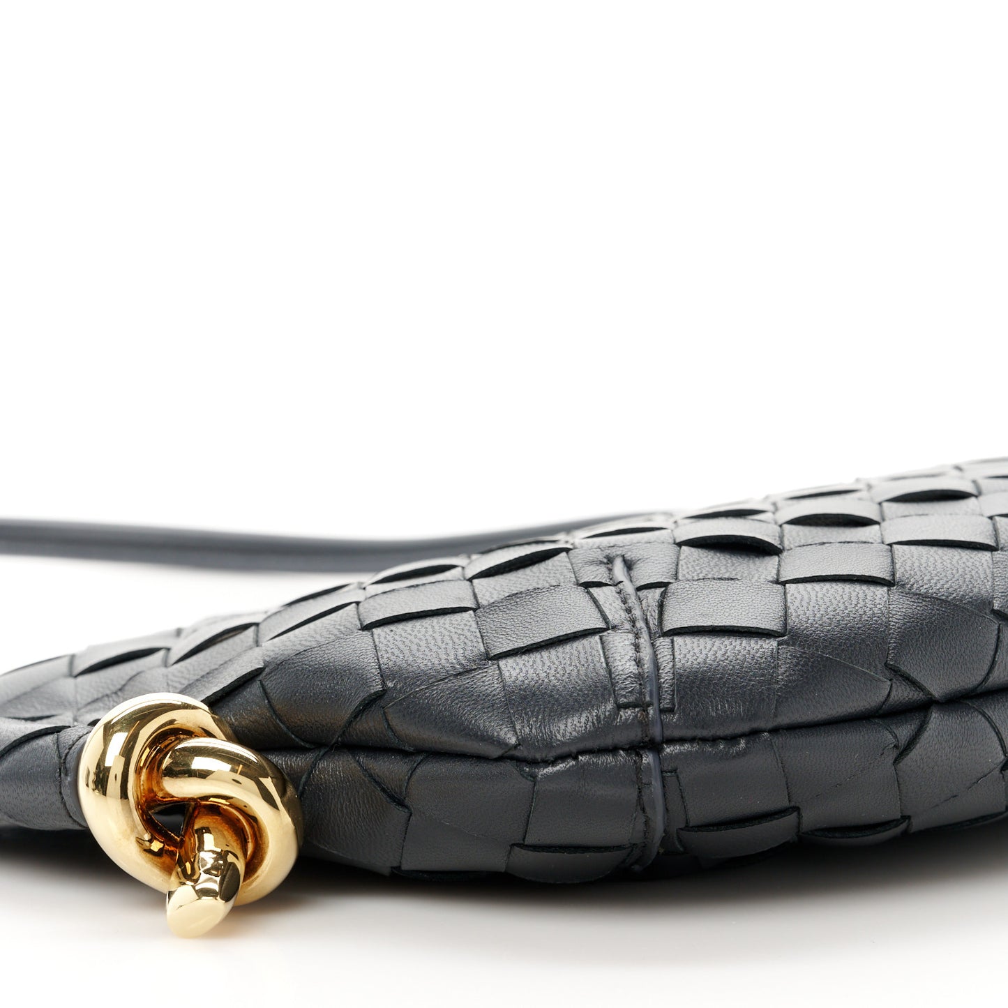 Nappa Intrecciato Mini Solstice Shoulder Bag Black