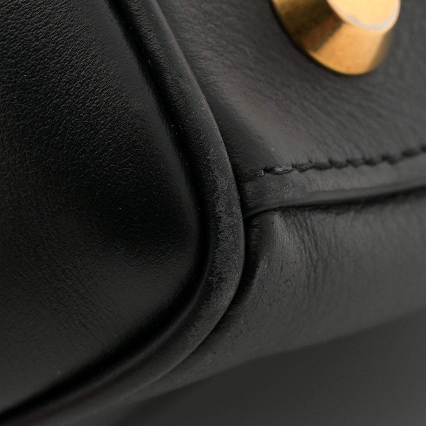 Natural Smooth Calfskin Mini Rodeo Top Handle Handbag Black