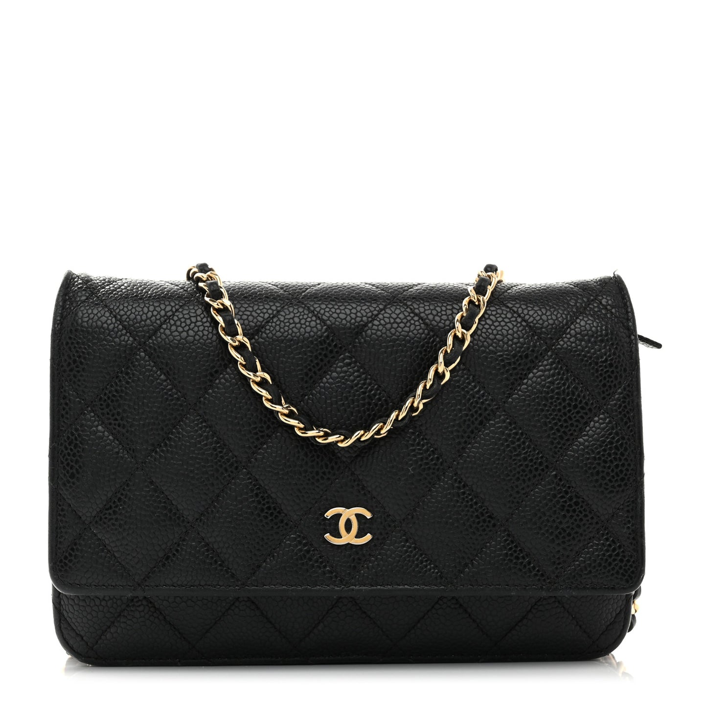 Caviar Quilted Wallet On Chain WOC Black