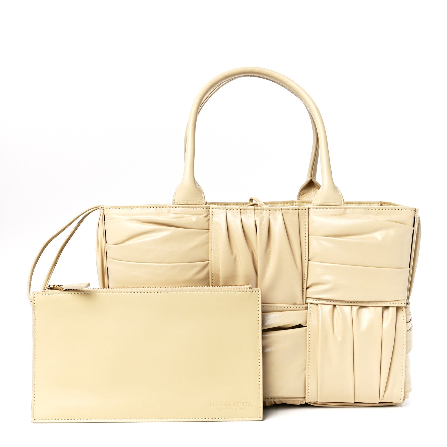 Bottega Veneta Foulard Intrecciato Pleated Medium Arco Tote Porridge 1 of 12