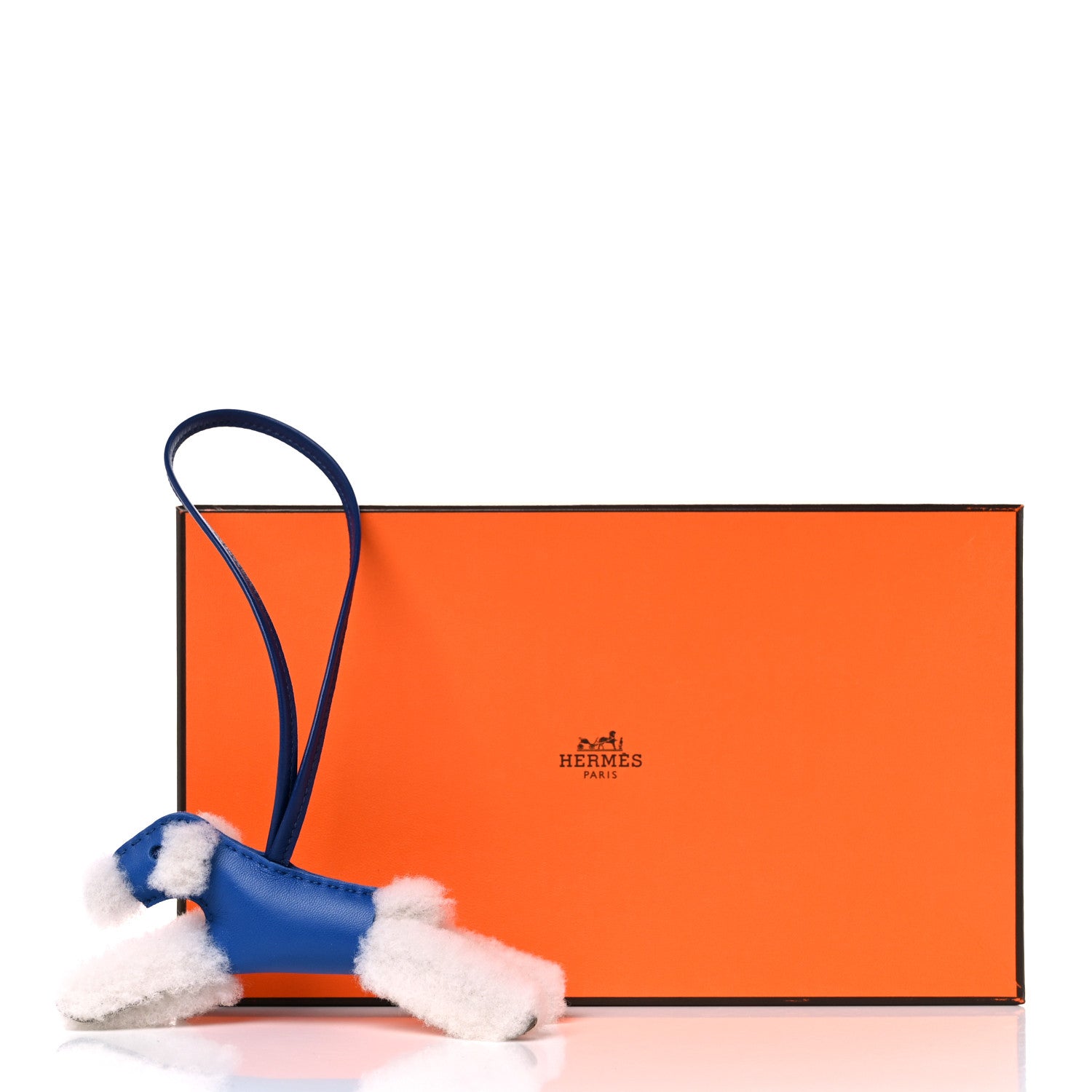 Hermes Milo Lambskin Shearling Budy Charm Bleu Saphir 4 of 4