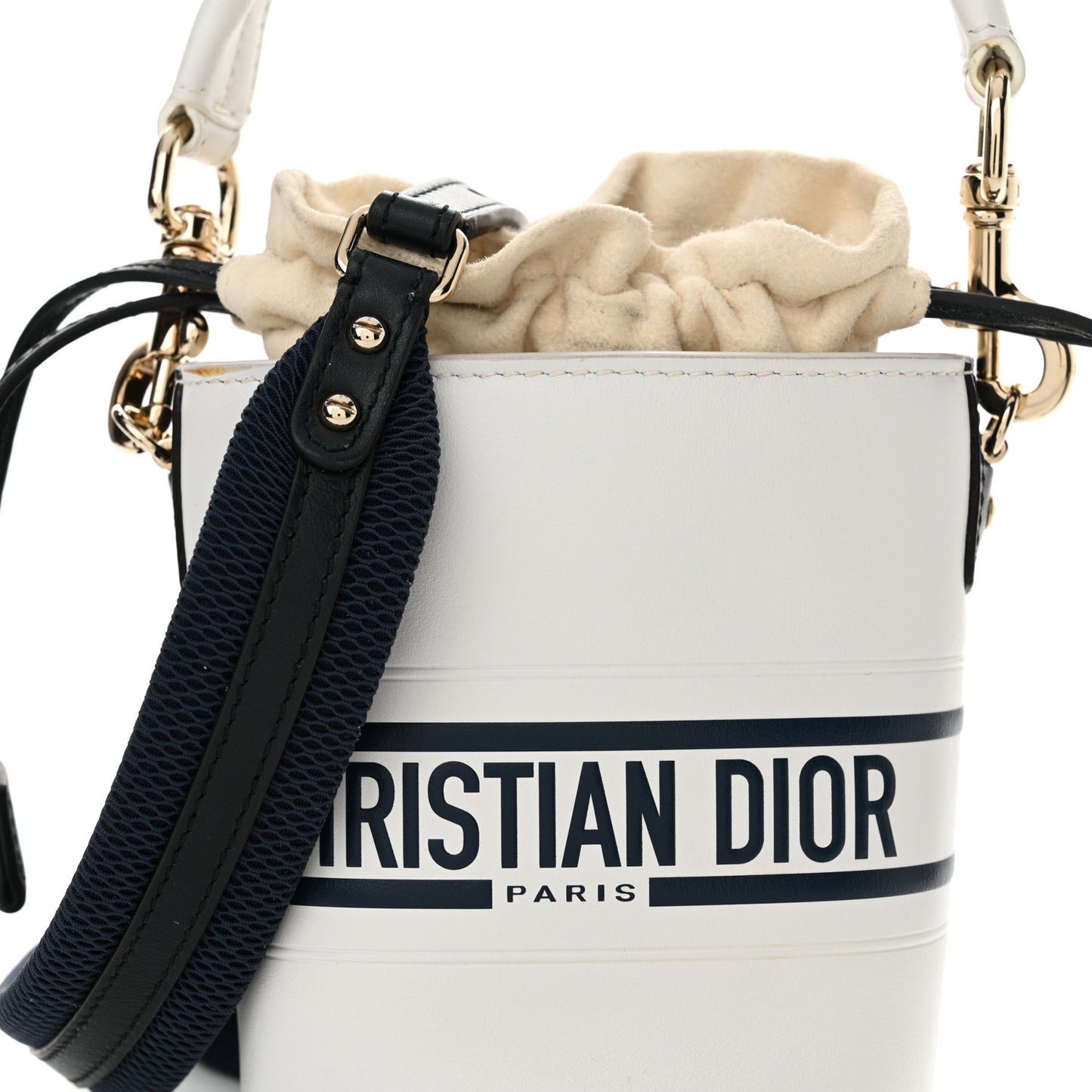 Calfskin Micro Dior Vibe Bucket White Blue