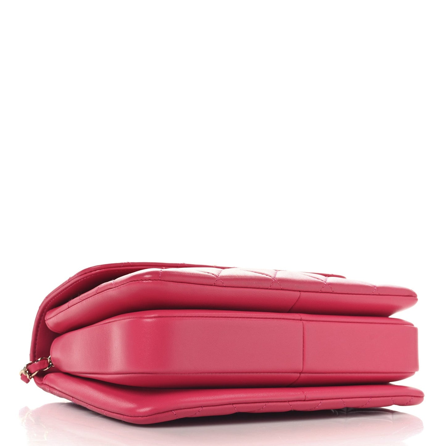 Lambskin Quilted Small Trendy CC Flap Dual Handle Bag Dark Pink