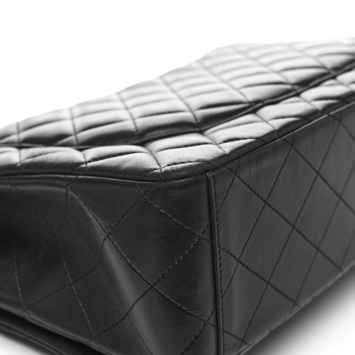 Lambskin Quilted Maxi Double Flap Black