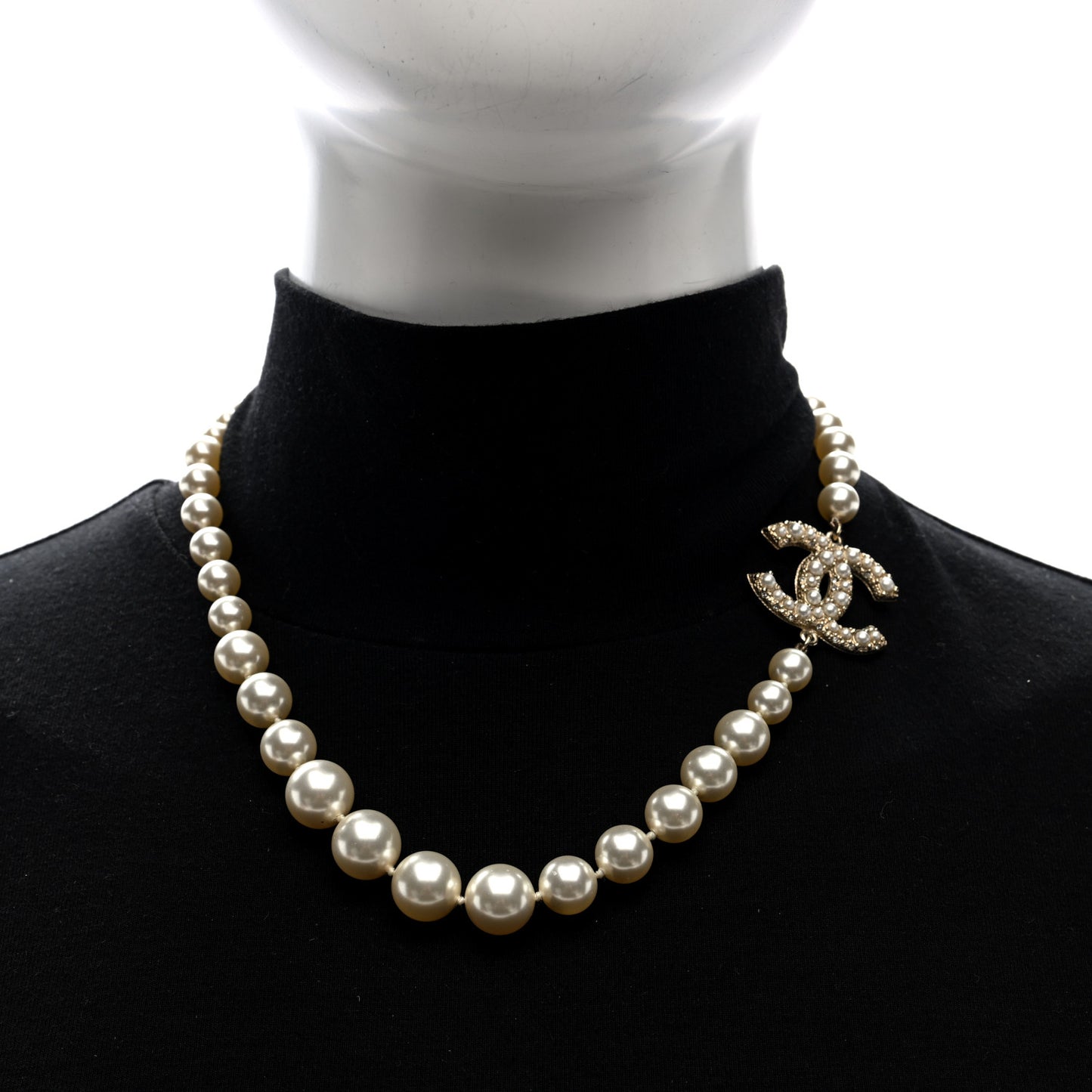 Pearl CC 100th Anniversary Necklace Light Gold