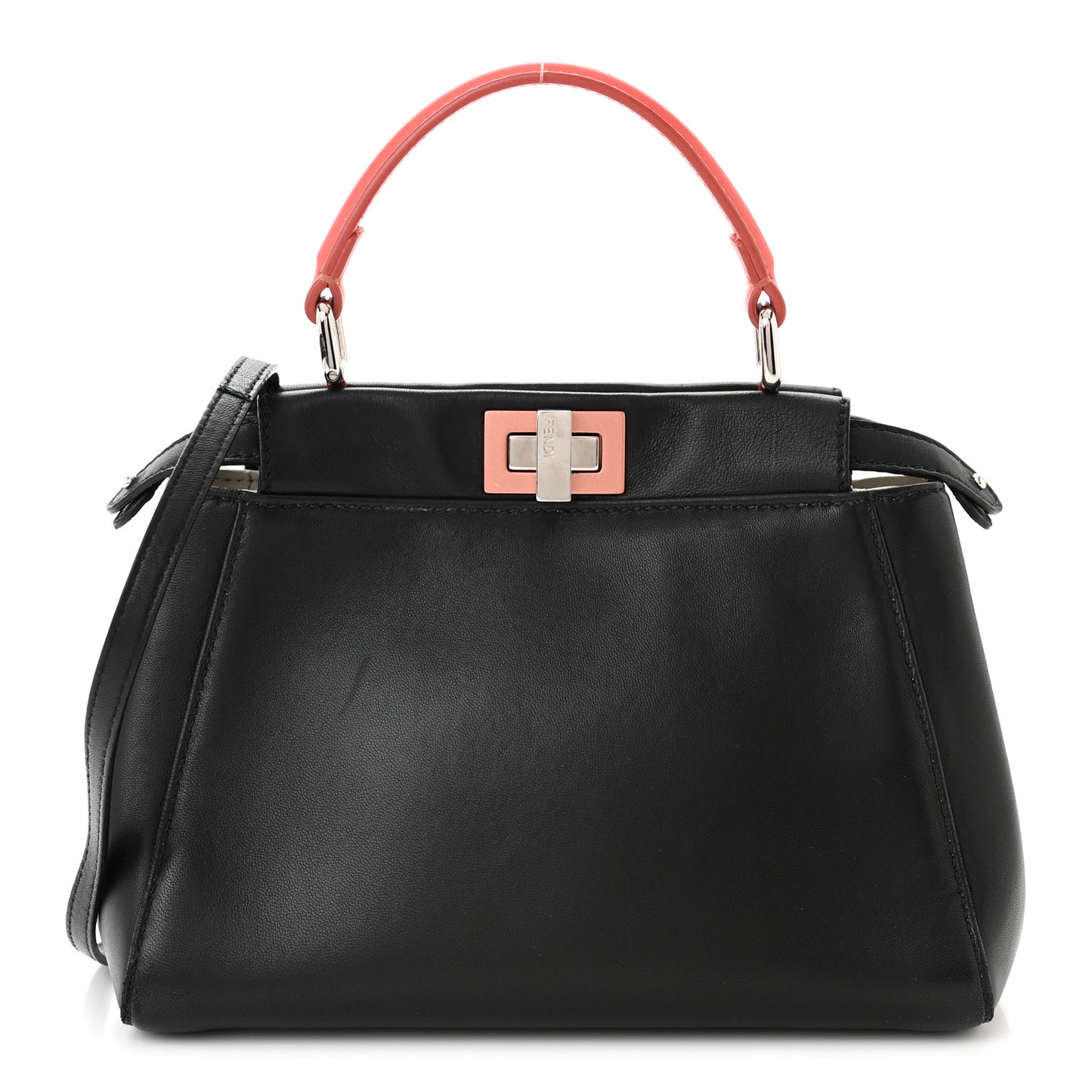 Nappa Colorblock Mini Peekaboo Iconic Satchel Black White Ecstasy