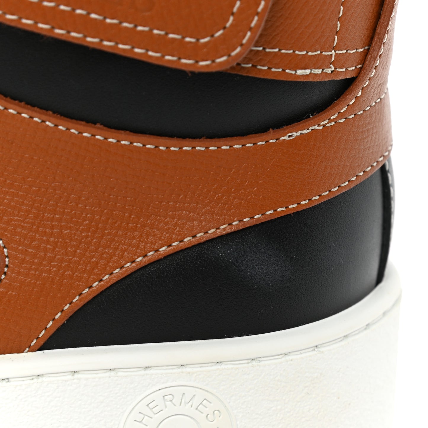 Calfskin Epsom Mens High Top Freestyle Sneakers 39.5 Naturel Multicolore