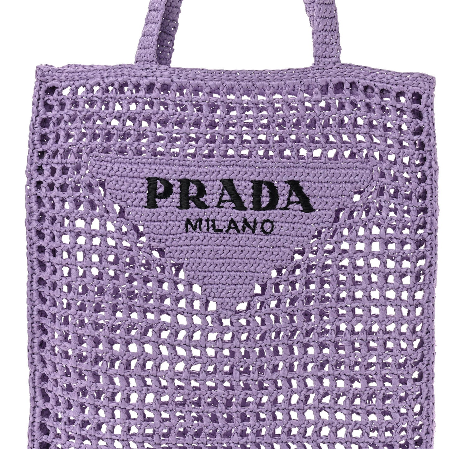 Yarn Raffia Effect Crochet Logo Embroidered Tote Bag Lilium