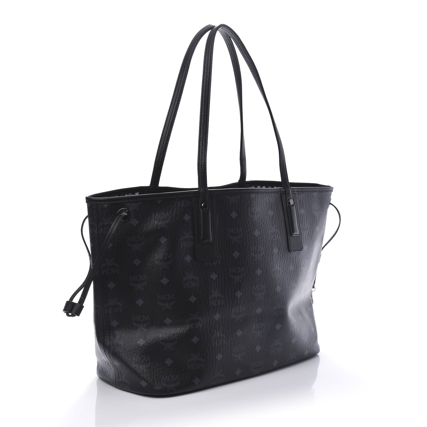 MCM Visetos Medium Liz Reversible Shopper Tote Black 3 of 15