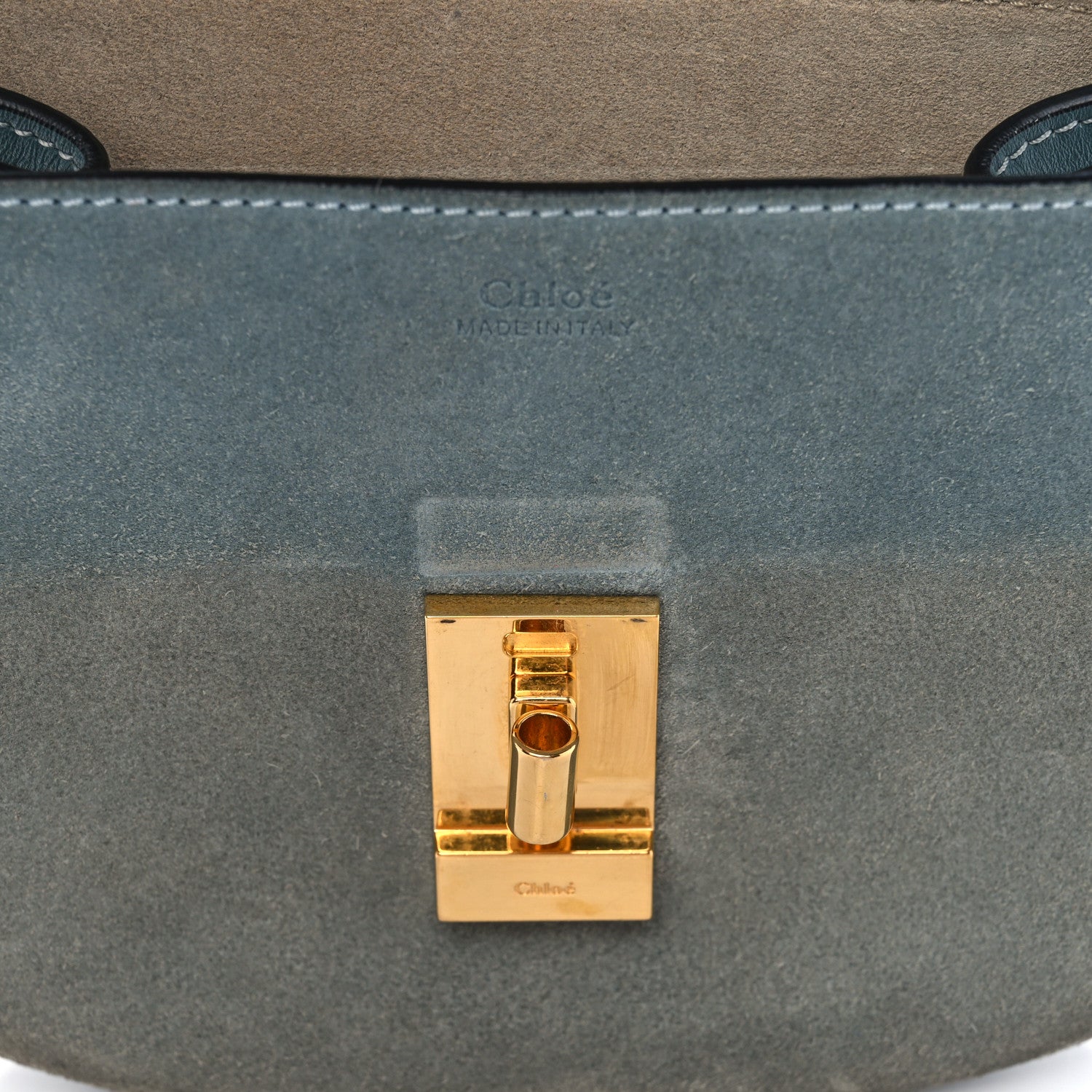 Chloe Suede Smooth Calfskin Mini Drew Shoulder Bag Cloudy Blue 10 of 12