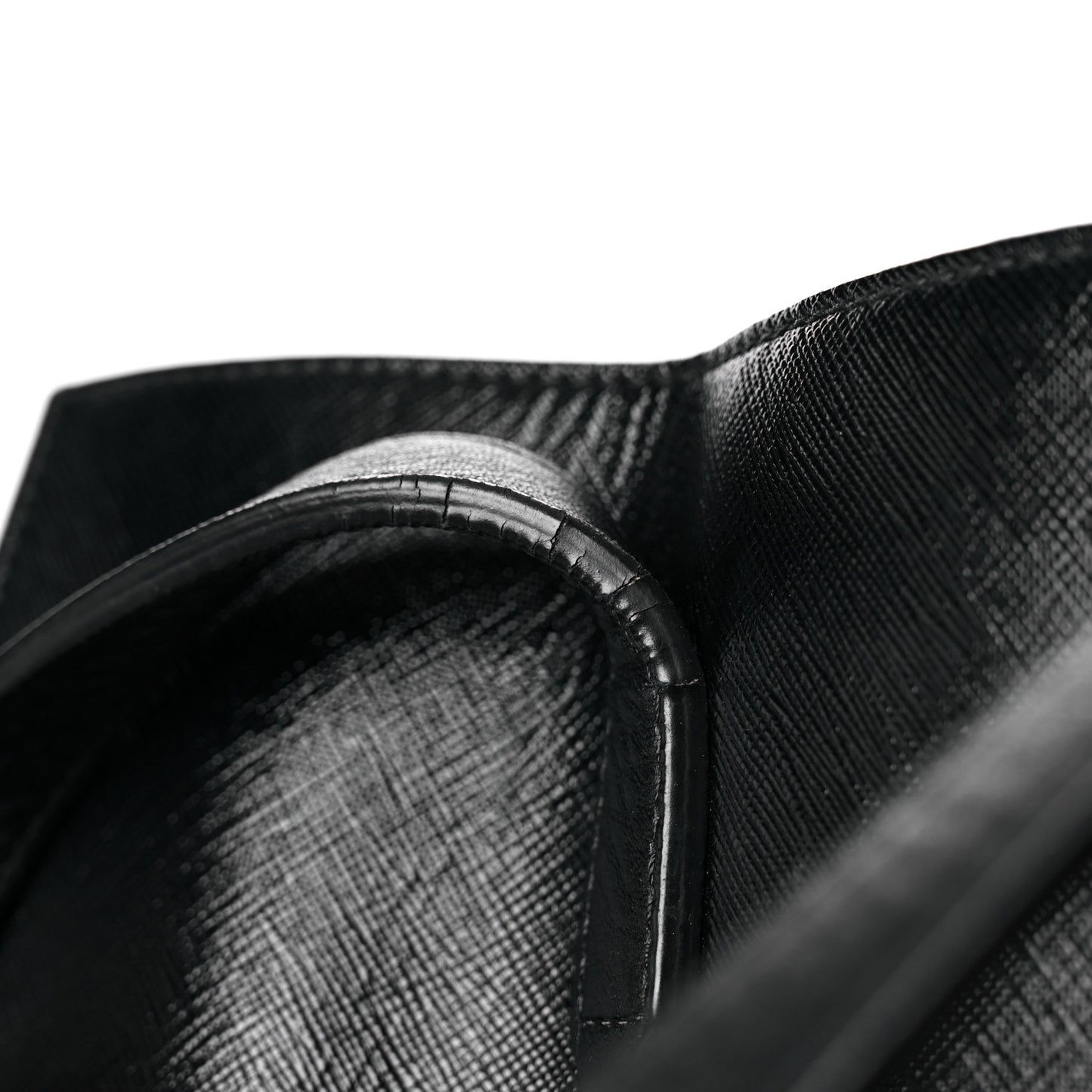 Textured Coated Canvas Medium Stargate Shopper Tote Black