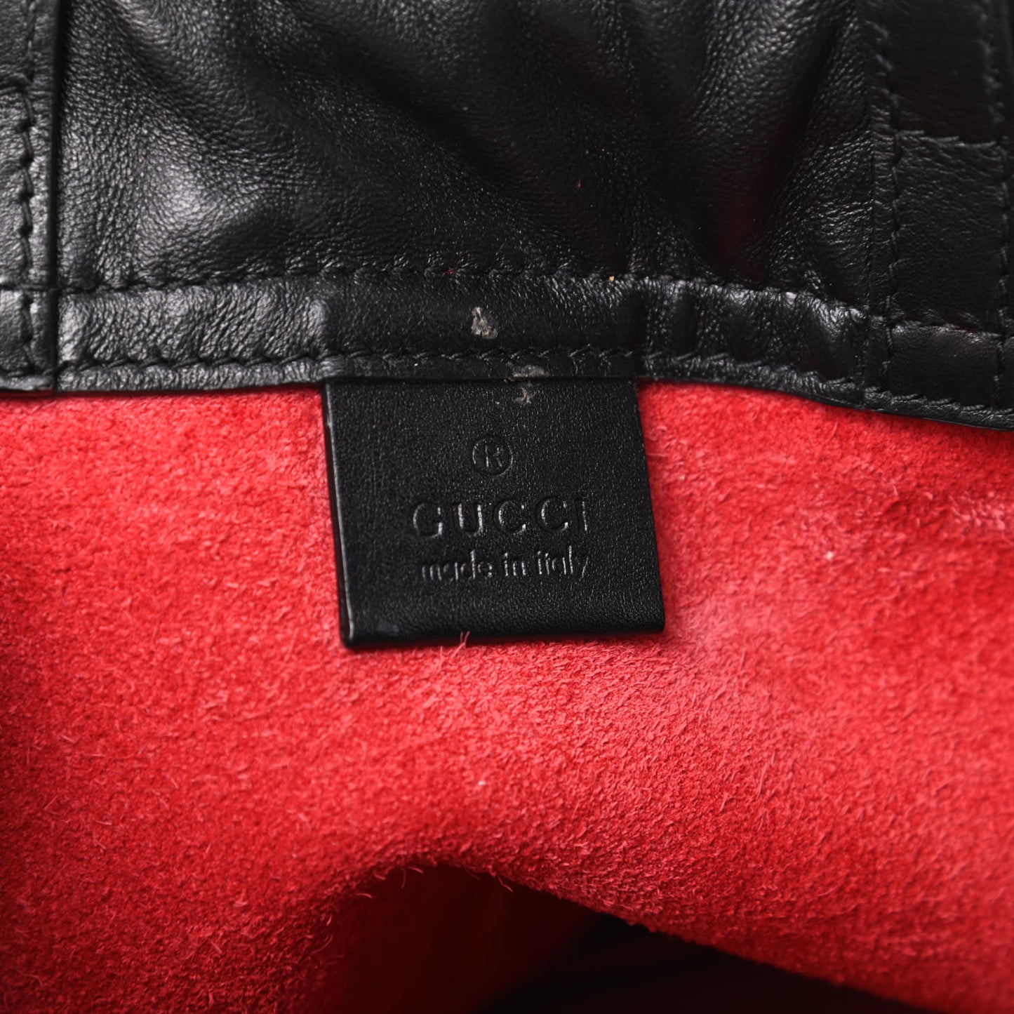 Calfskin Mens Logo Drawstring Backpack Red