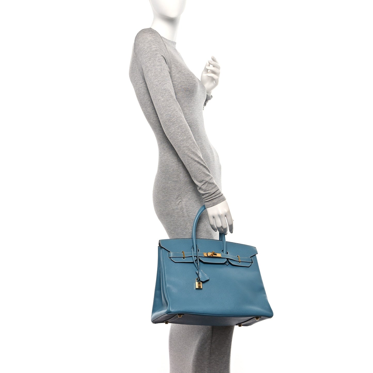 Epsom Birkin 35 Blue Jean