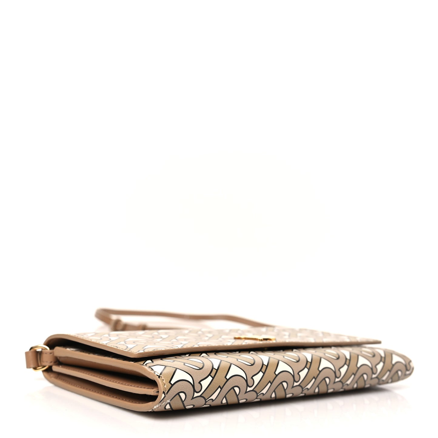 Calfskin Monogram TB Hazelmere Wallet With Detachable Strap Beige